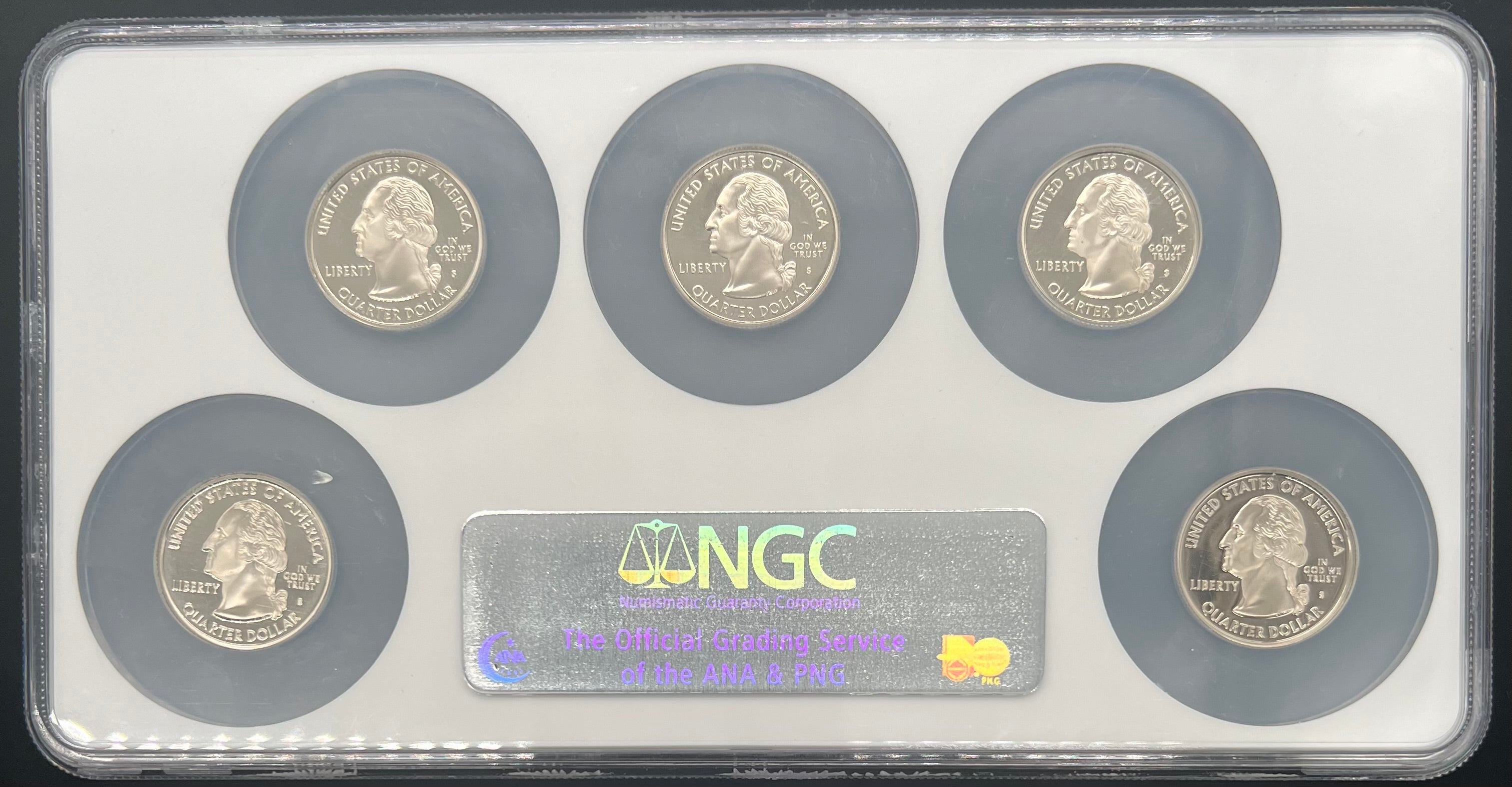 2006-S PF69 UCAM Clad State Quarters Proof Set NGC 5 Coin Slab