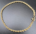 14k Gold Rope Bracelet 7-3/4” 4.5g