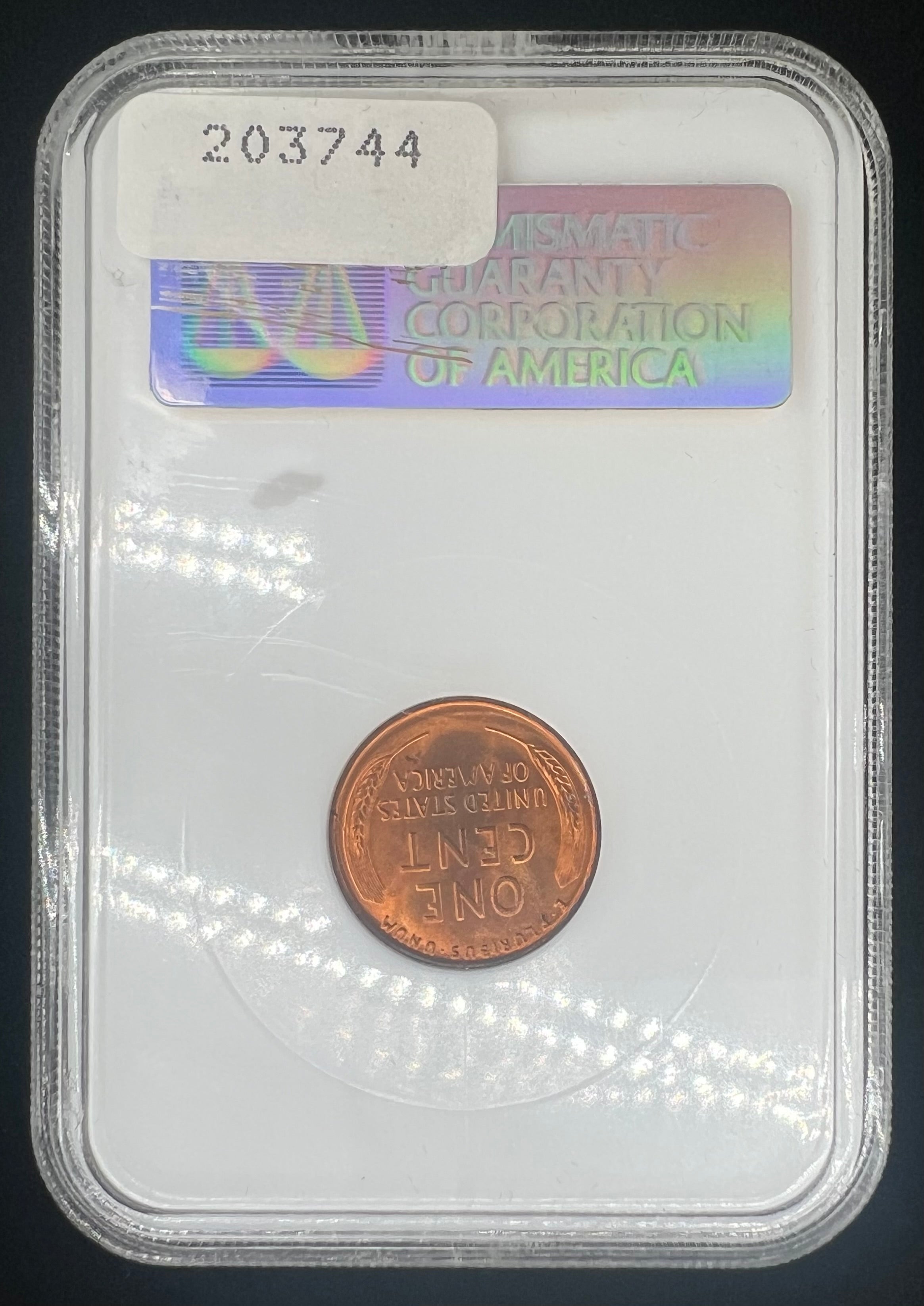 1935 MS67 RD Lincoln Wheat Cent Old NGC Holder