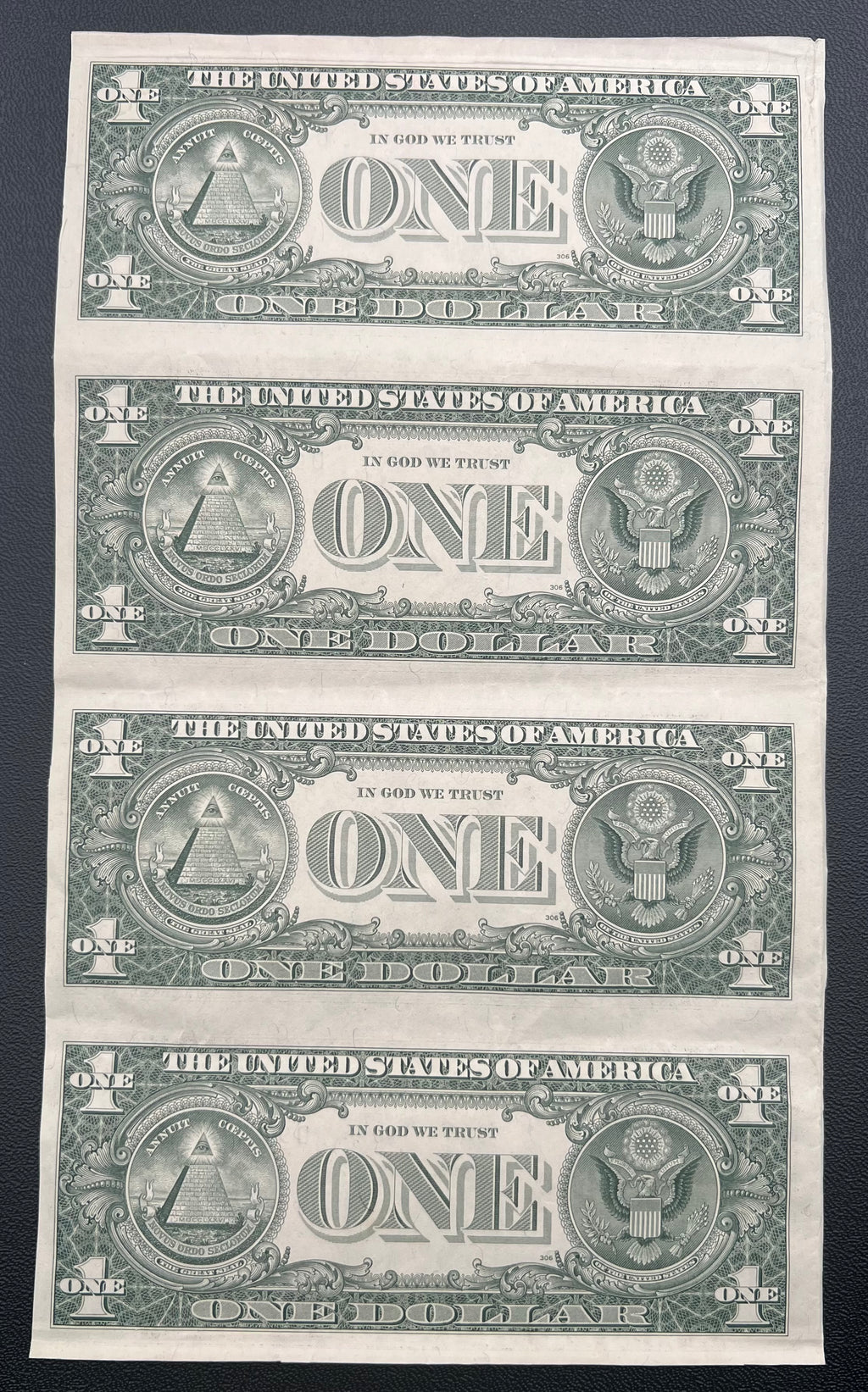 Uncut $1 Sheet Of 4 Series 1988A