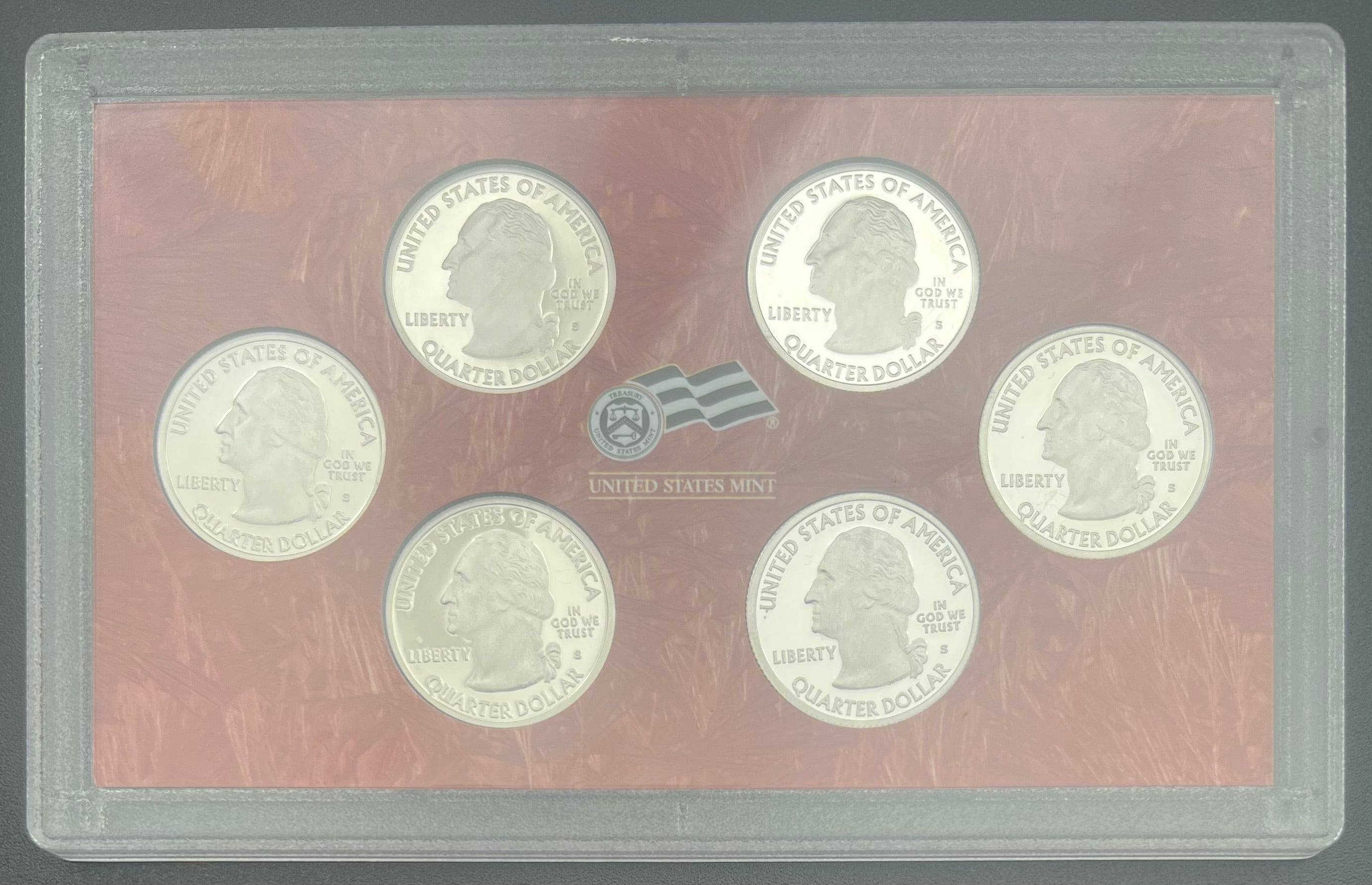 90% Silver 2009 District Of Columbia & US Territories Proof Silver Quarters Set WINDOW ONLY NO BOX/COA