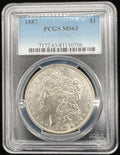 1887 MS63 Morgan Silver Dollar PCGS