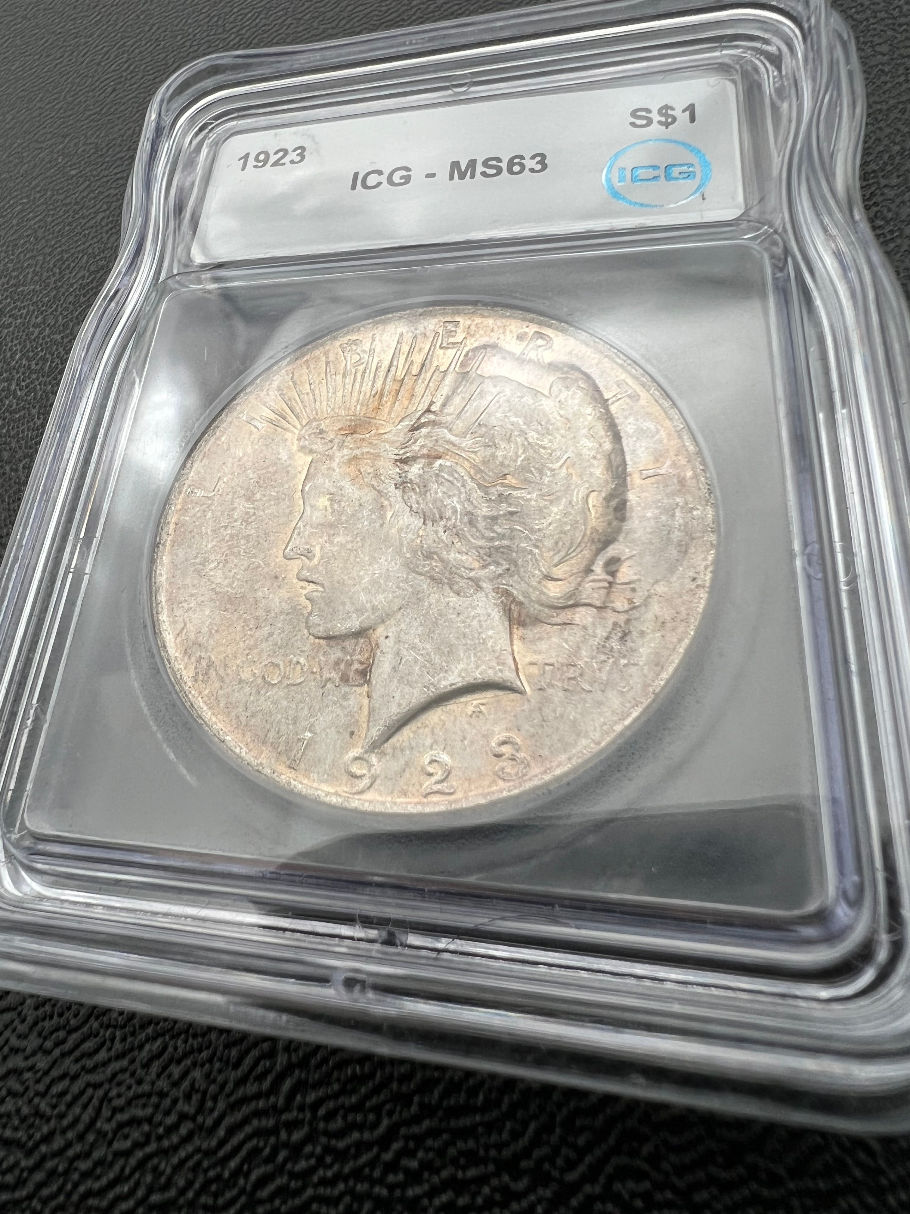 1923 MS63 Peace Dollar ICG