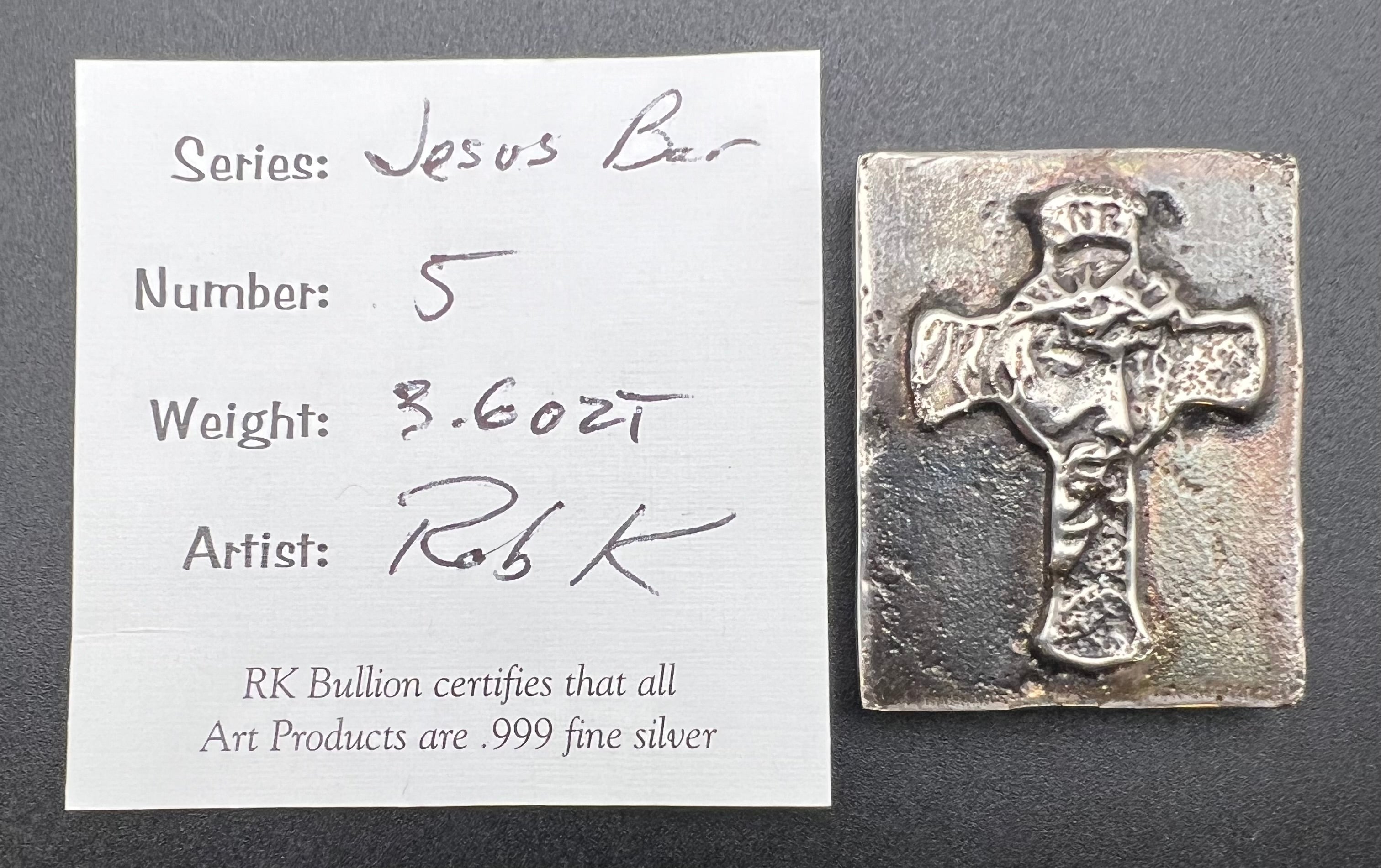 3.6oz .999 Silver Jesus Cross Hand Pour