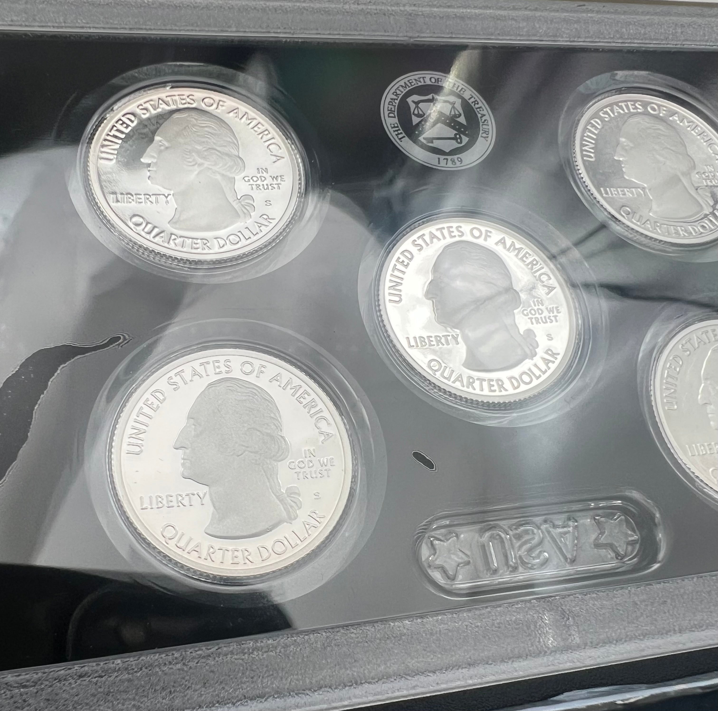 2019 90% Silver US Mint Proof America The Beautiful Silver Quarter Set