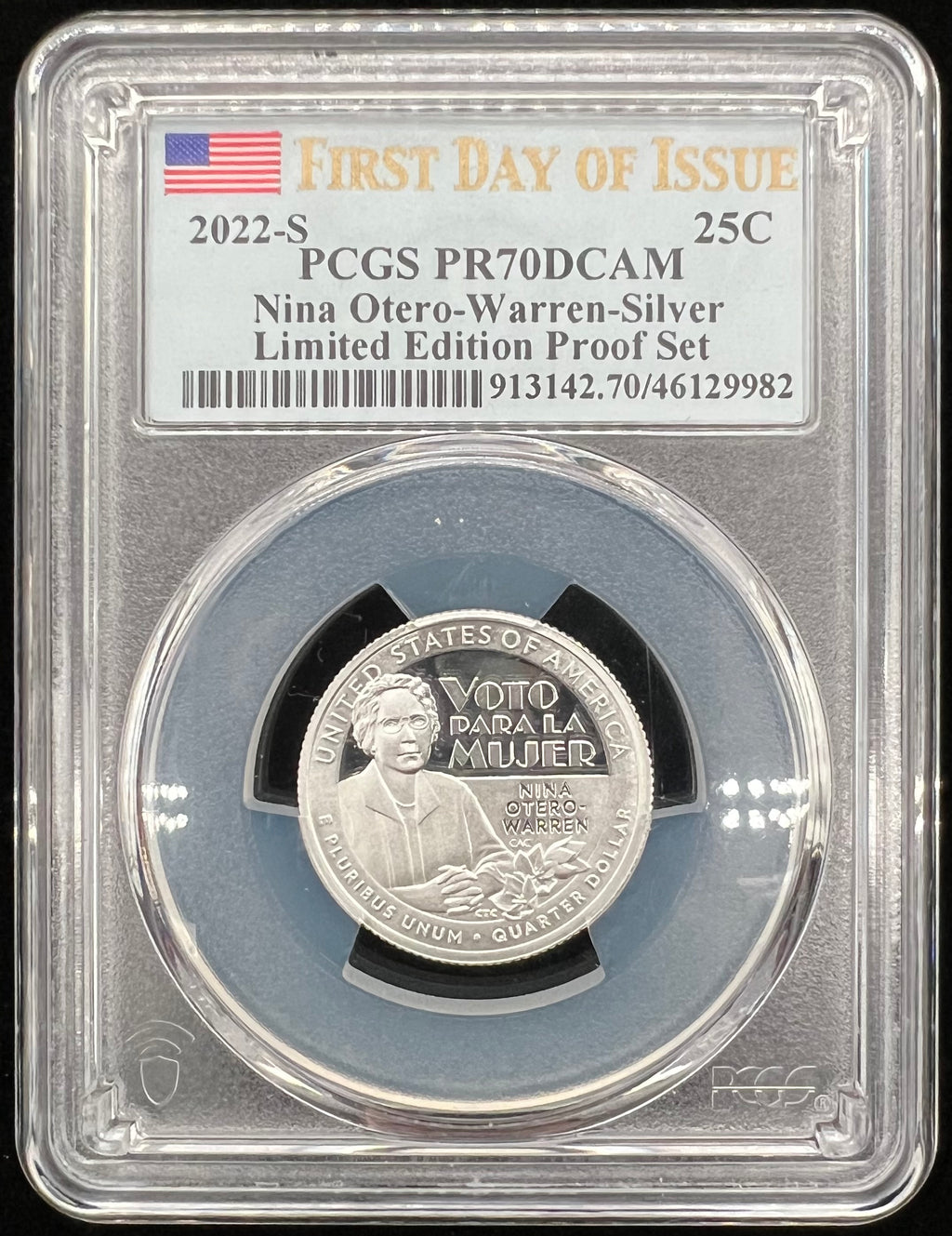 2022-S PR70 DCAM Silver Nina Otero-Warren Limited Edition Proof Set PCGS 1st Day