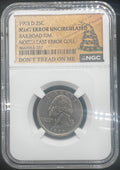 Mint Error 1998-D Railroad Rim Washington Quarter NGC North East Error Collection