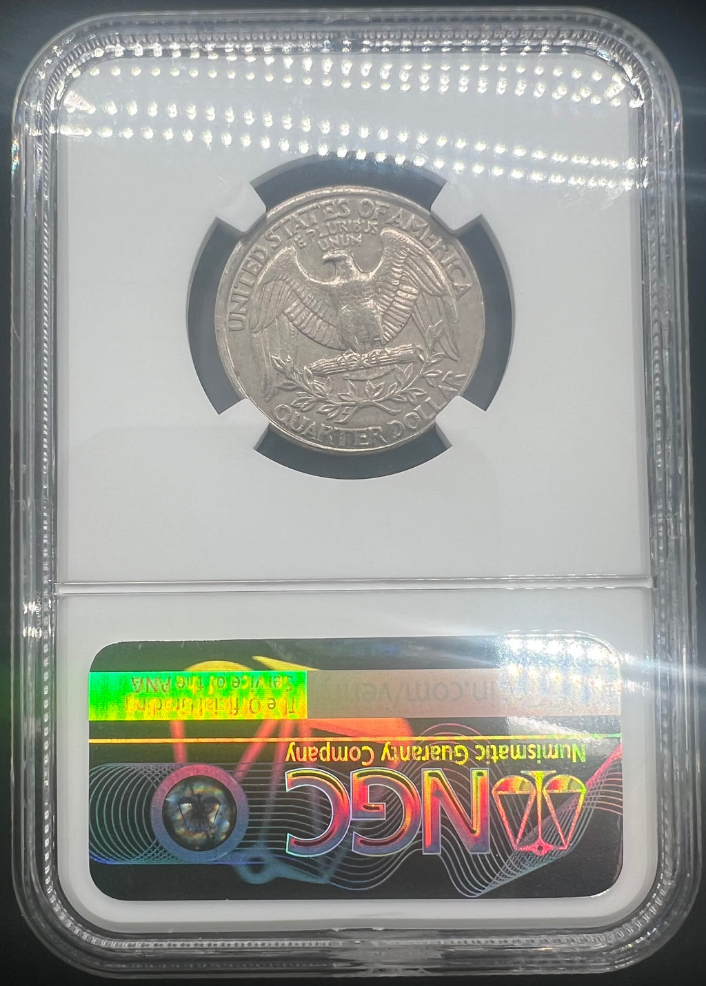 Mint Error 1998-D Railroad Rim Washington Quarter NGC North East Error Collection