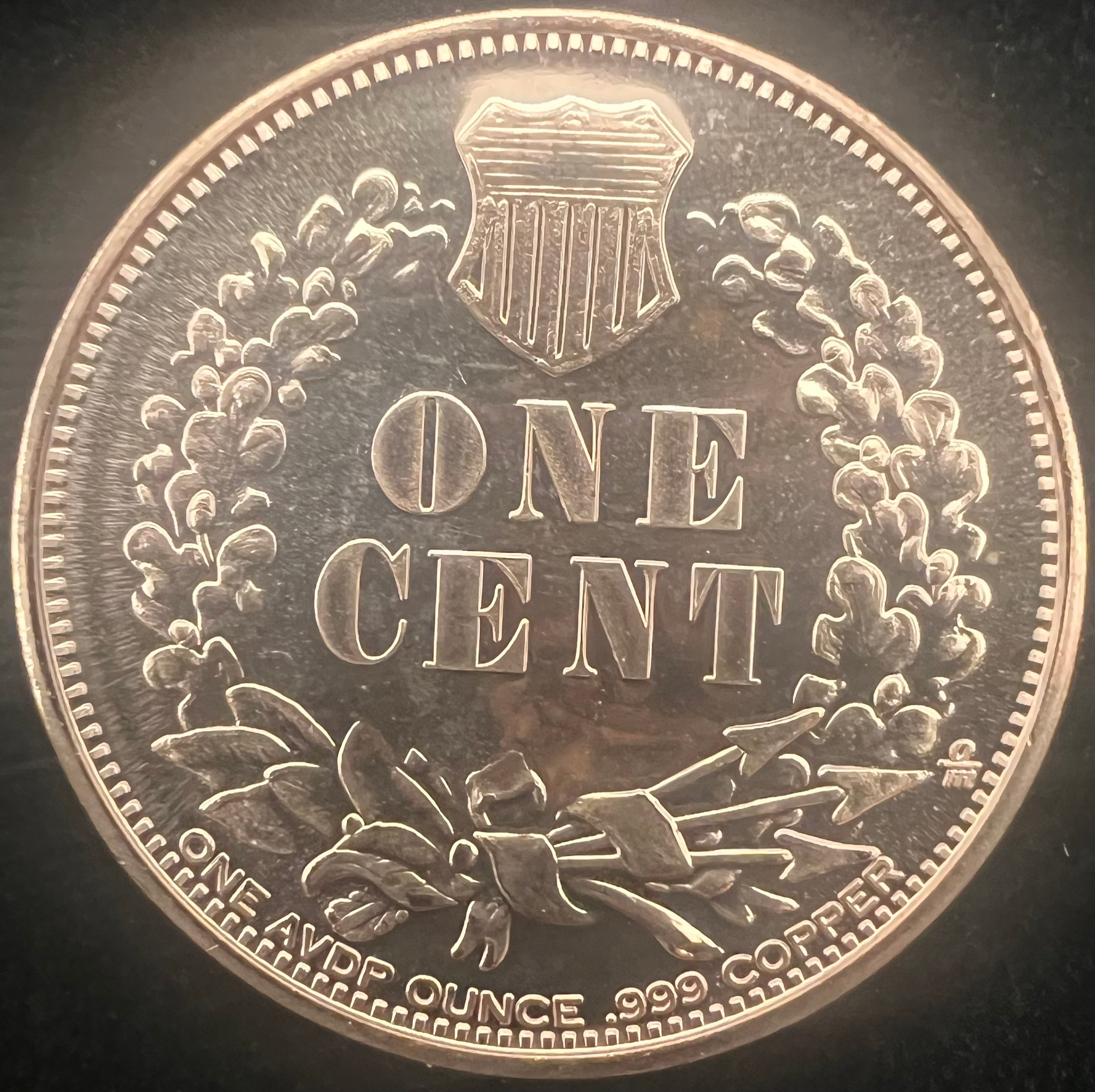 1877 Indian Head Cent 1oz Copper Round