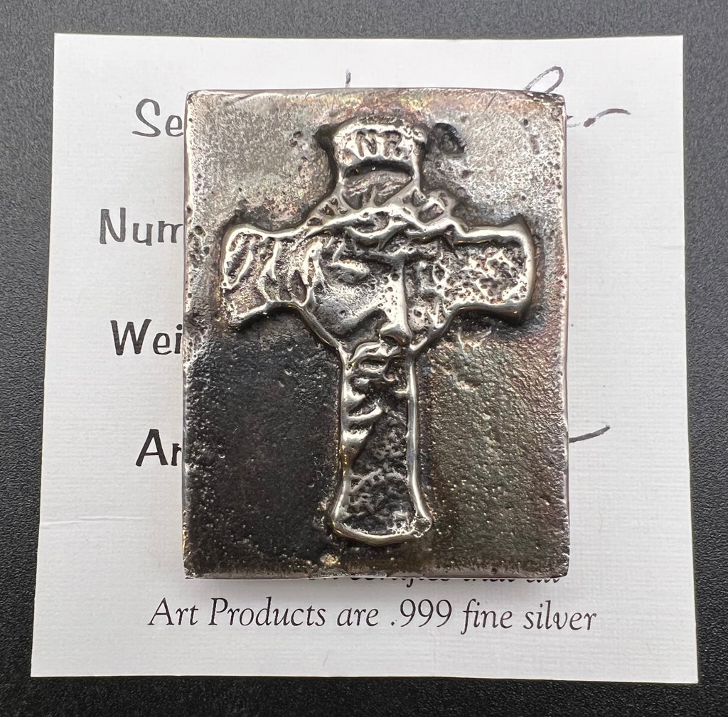 3.6oz .999 Silver Jesus Cross Hand Pour