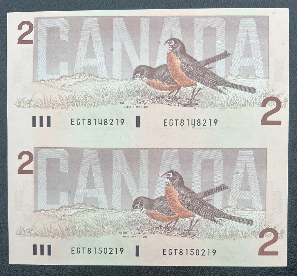 Uncut $2 Canada Sheet Of 2 Ottawa 1986