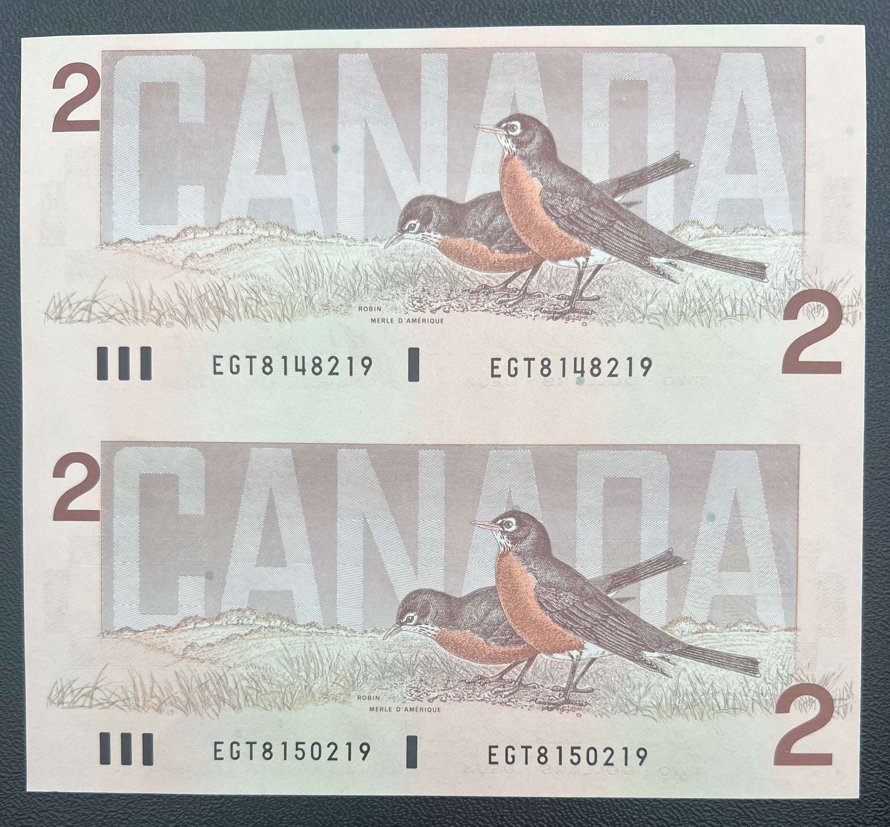 Uncut $2 Canada Sheet Of 2 Ottawa 1986