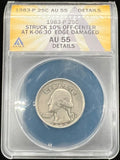 Mint Error 1983-P 25c Struck 10% Off-Center AU55 Details ANACS