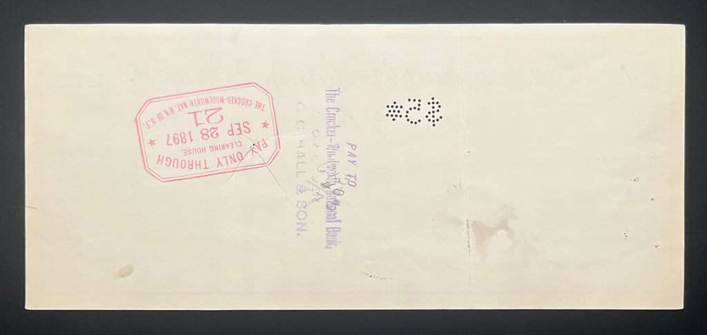 Set of 4 Carson City Nevada Cashiers Checks Dated 1897