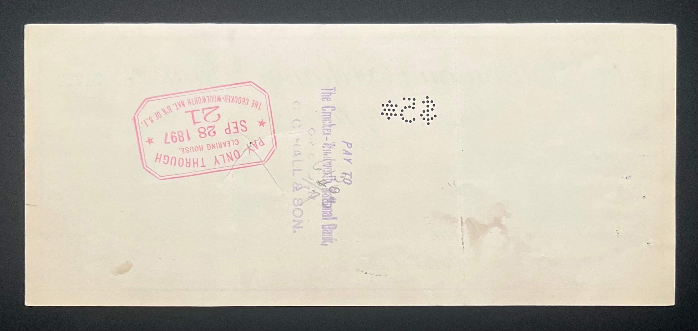 Set of 4 Carson City Nevada Cashiers Checks Dated 1897