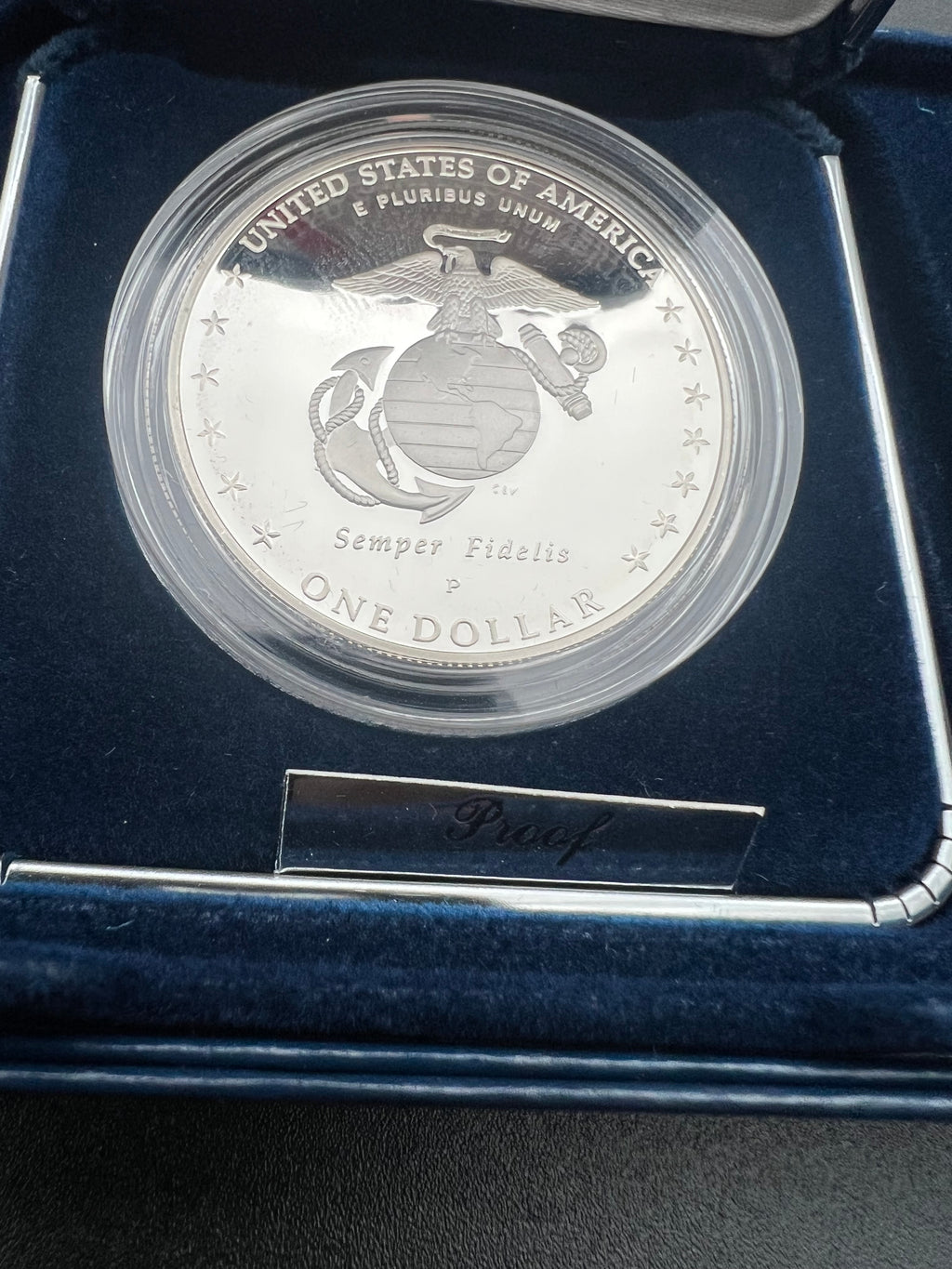 2005-P 90% Proof Marine Corps 230th Anniversary Silver Dollar