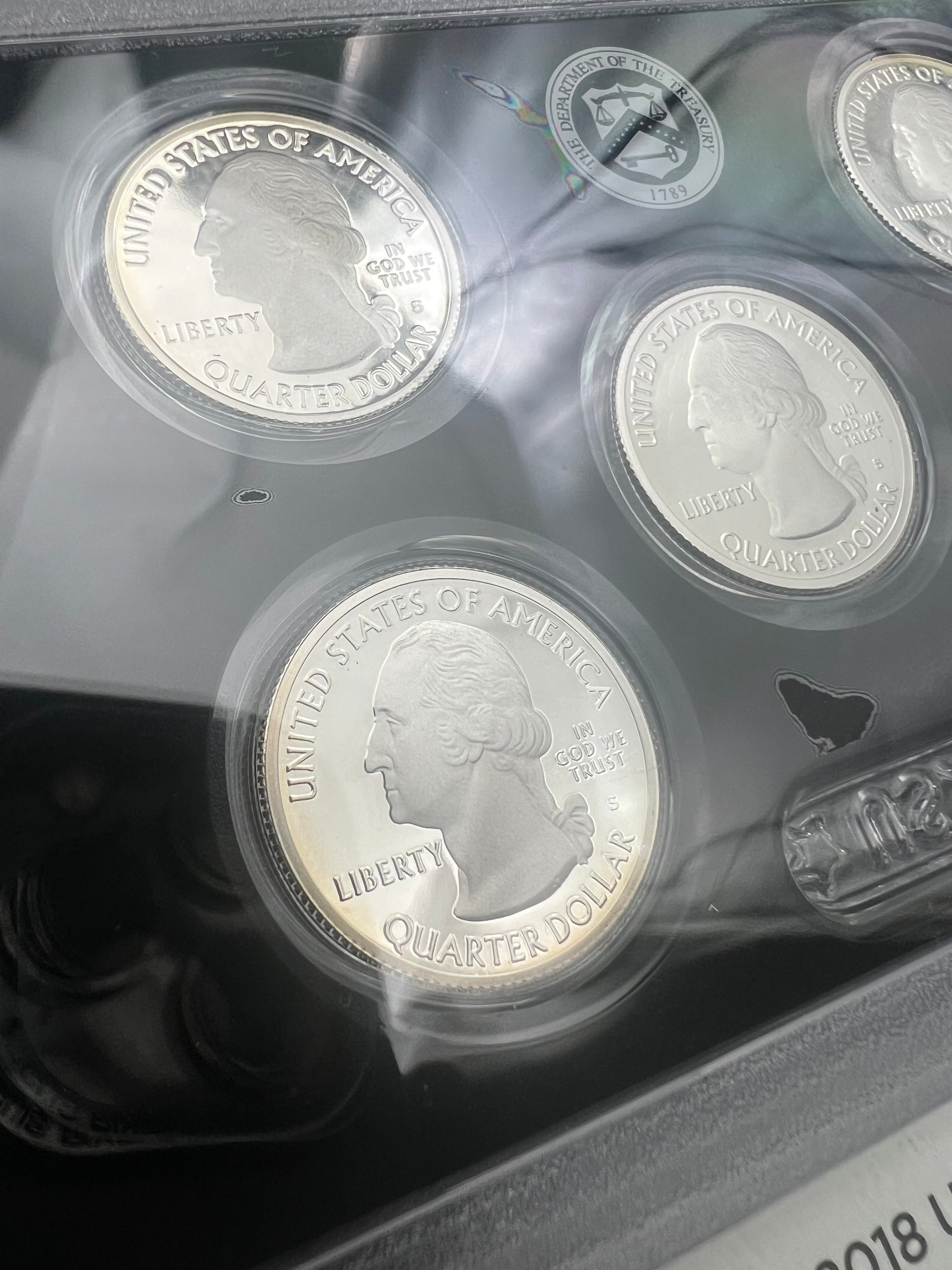 2018 90% Silver US Mint Proof America The Beautiful Silver Quarter Set (2 AVAILABLE)