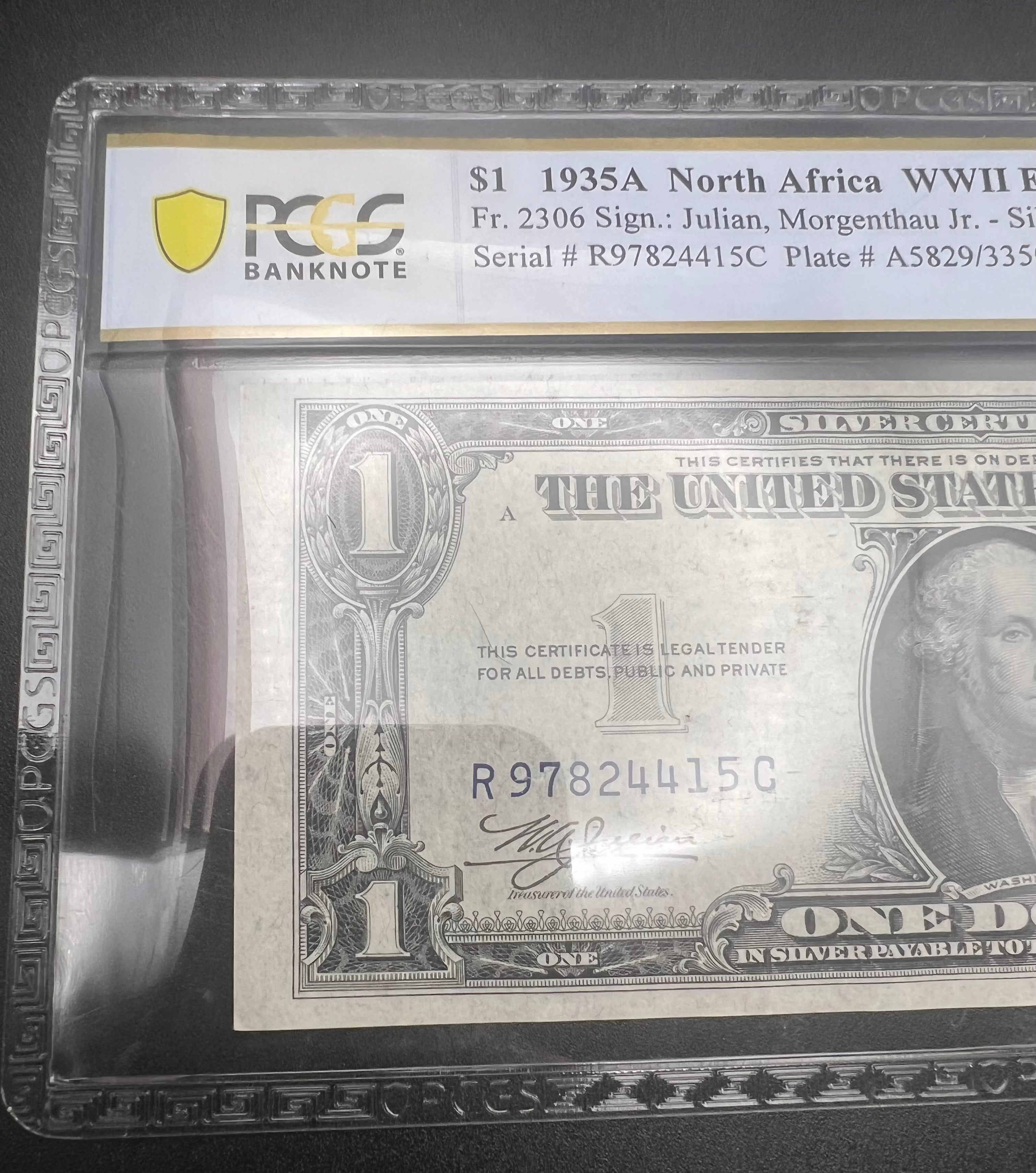 1935 A AU55 North Africa 1$ FR-2306 PCGS WW2 Emergency Issue