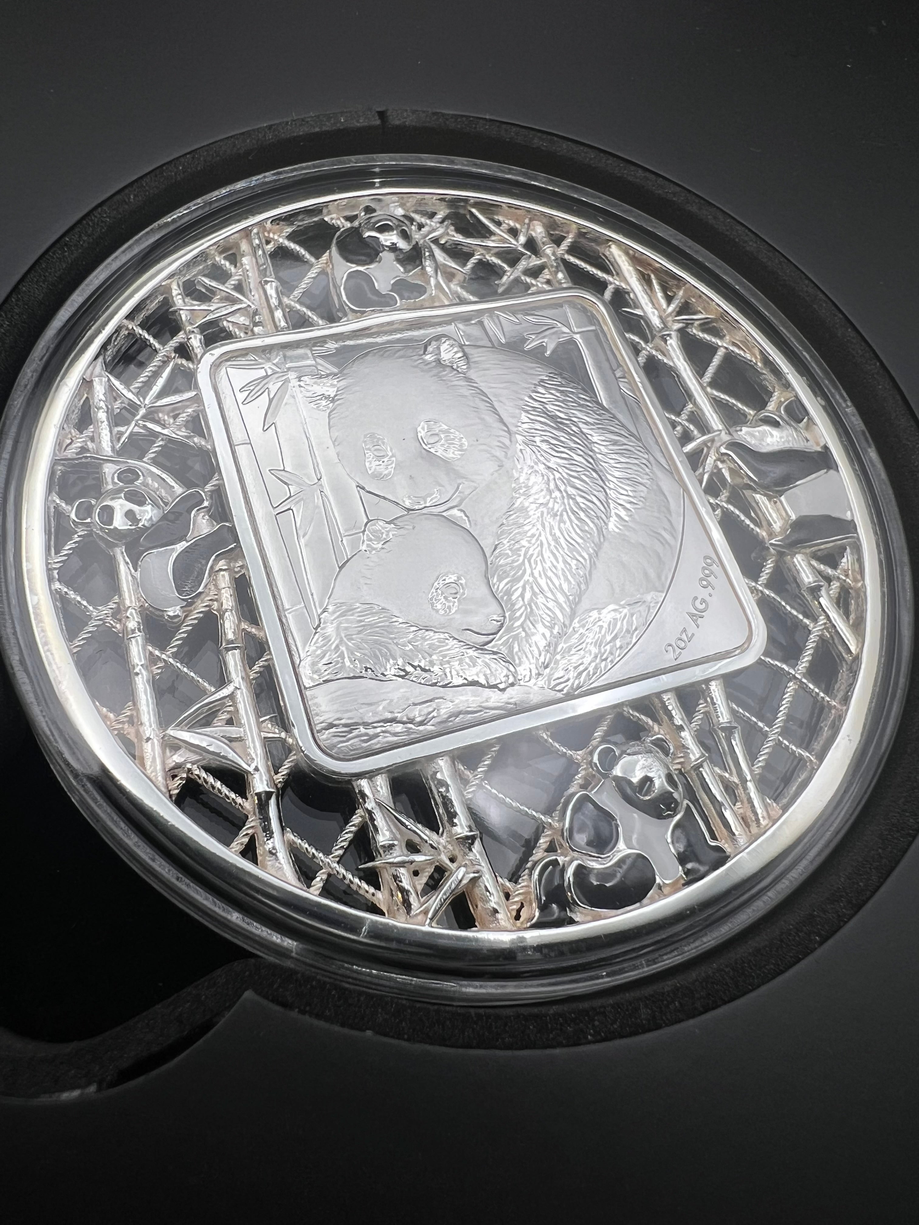 2021 Filigree Panda 2oz Silver Colorized Solomon Islands