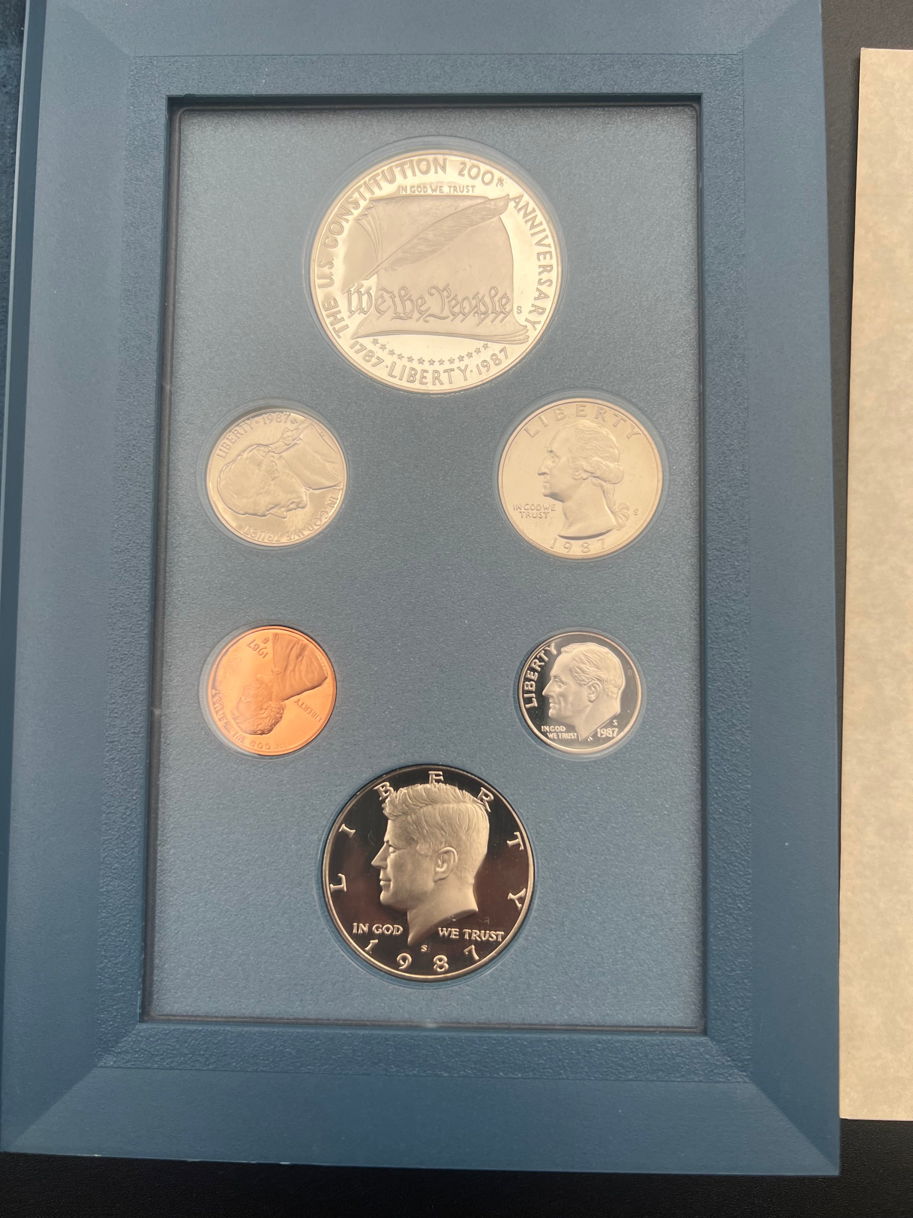 1987-S US Mint Prestige Proof Set 90% Silver Dollar