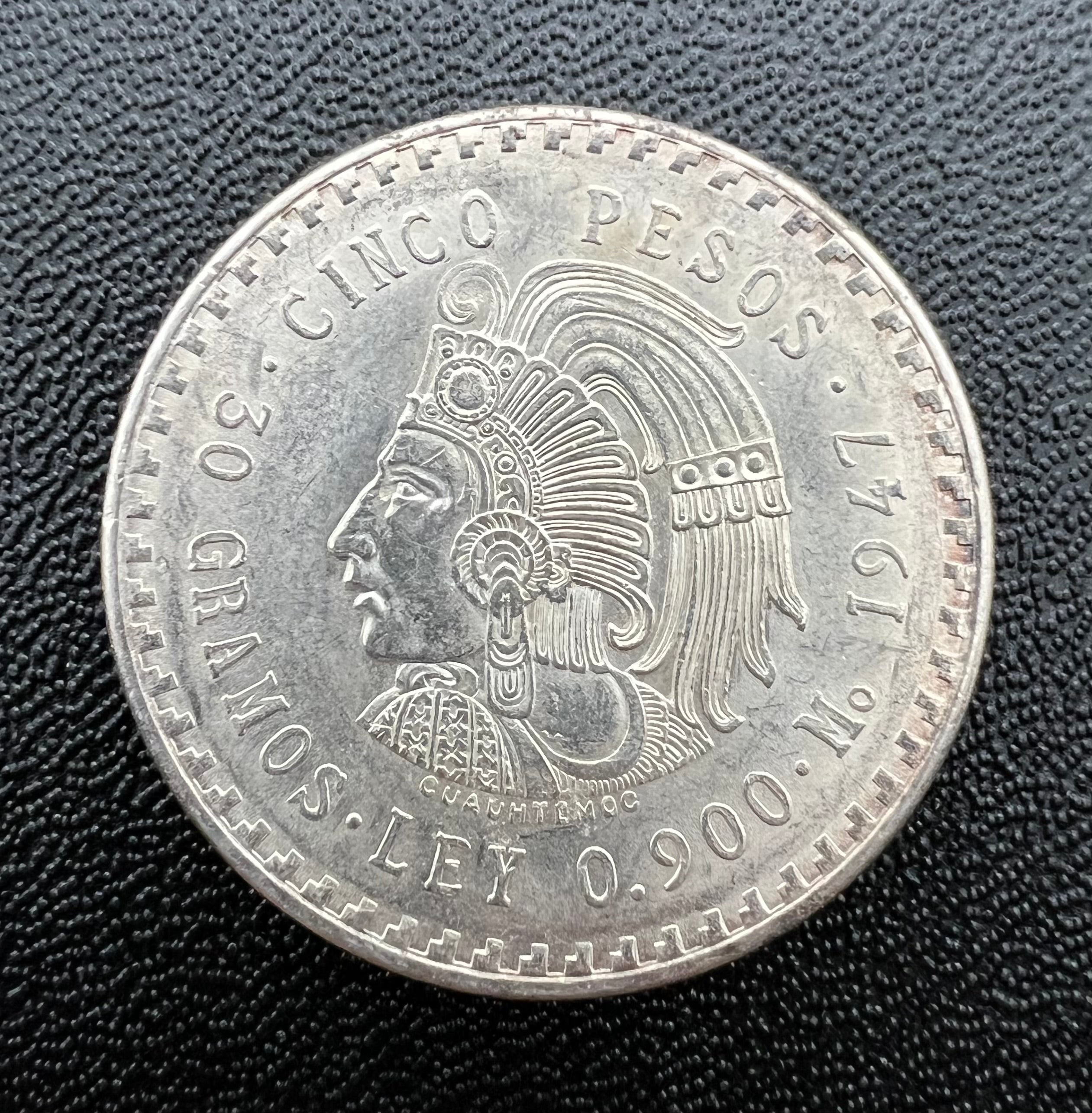 1947 Mexico Cinco Pesos