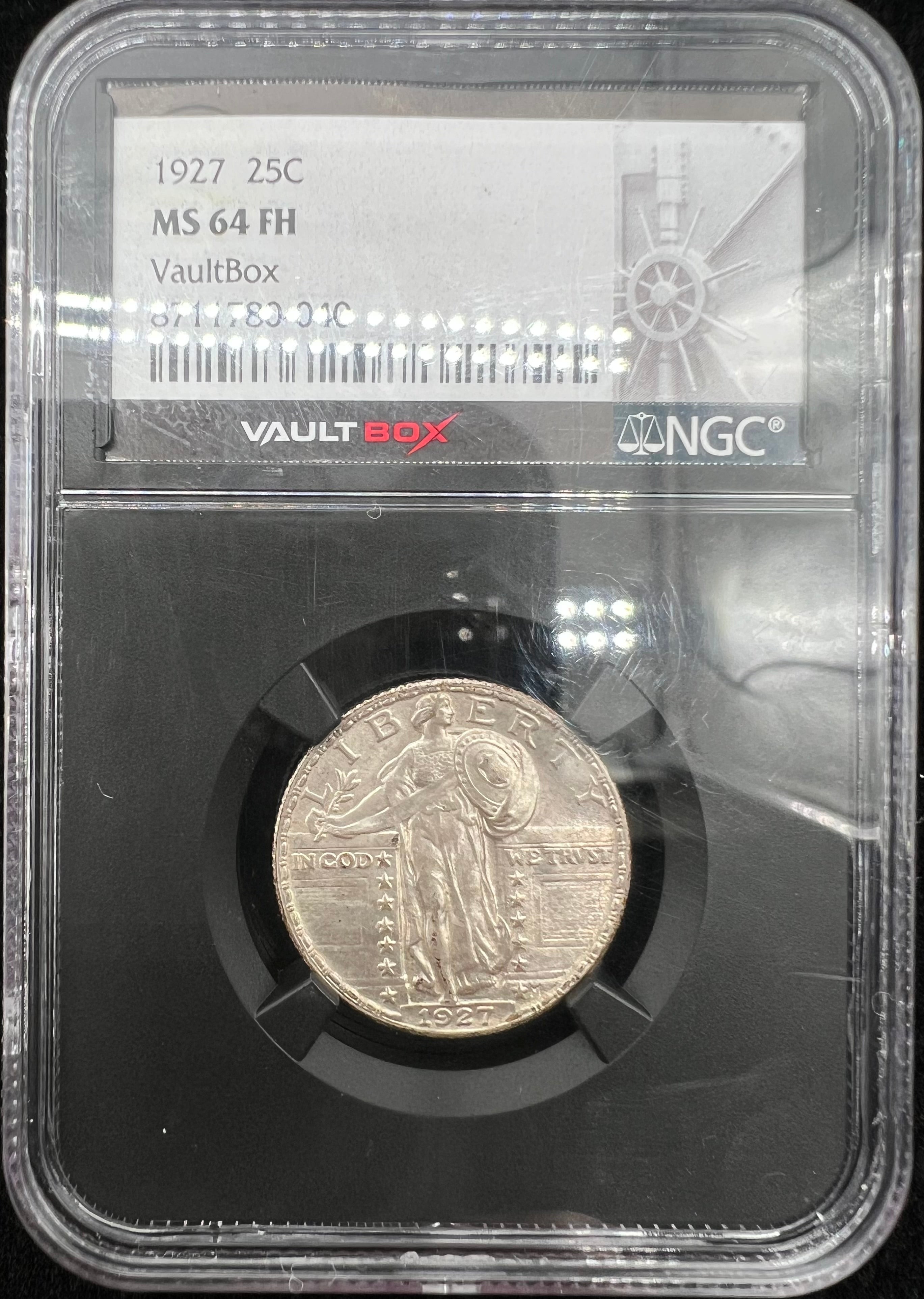 1927 MS64 FH Standing Liberty Quarter NGC Black Core