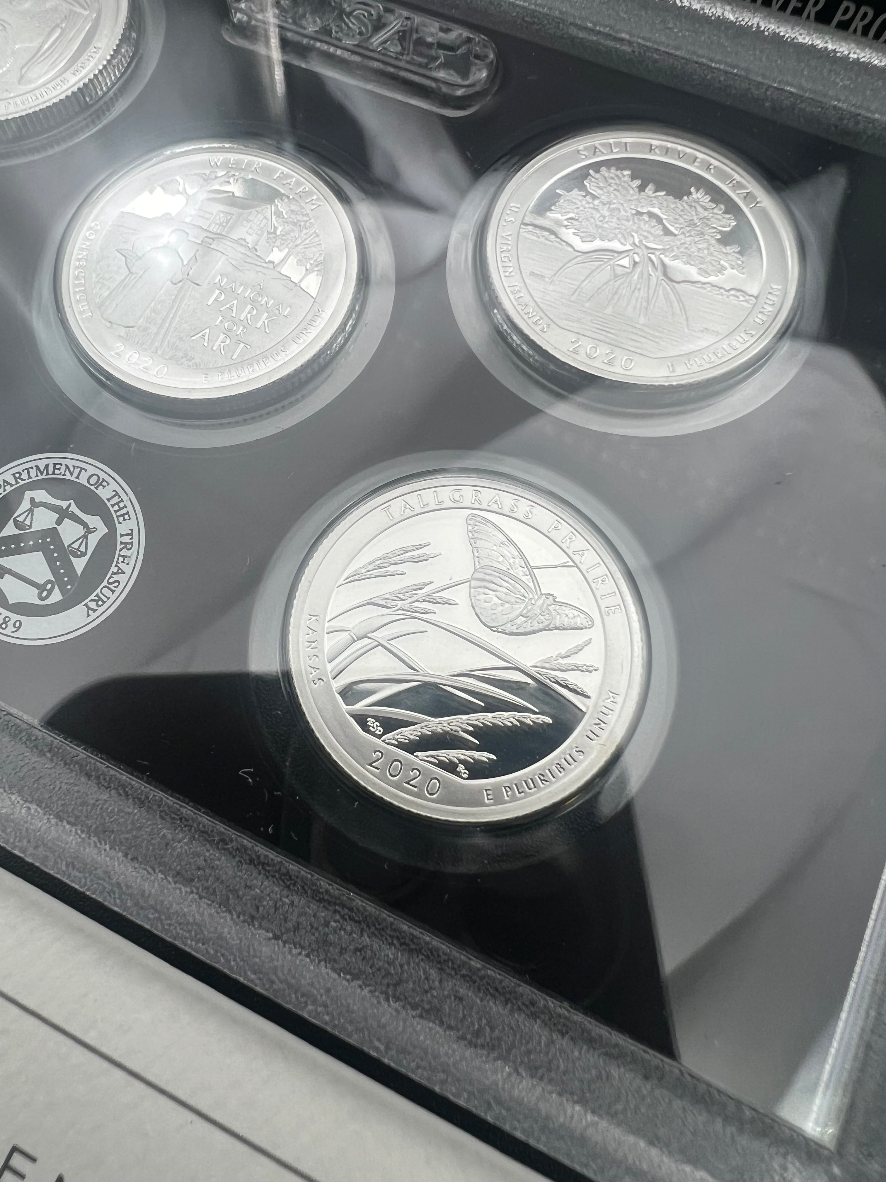 2020 90% Silver US Mint Proof America The Beautiful Silver Quarter Set (2 AVAILABLE)