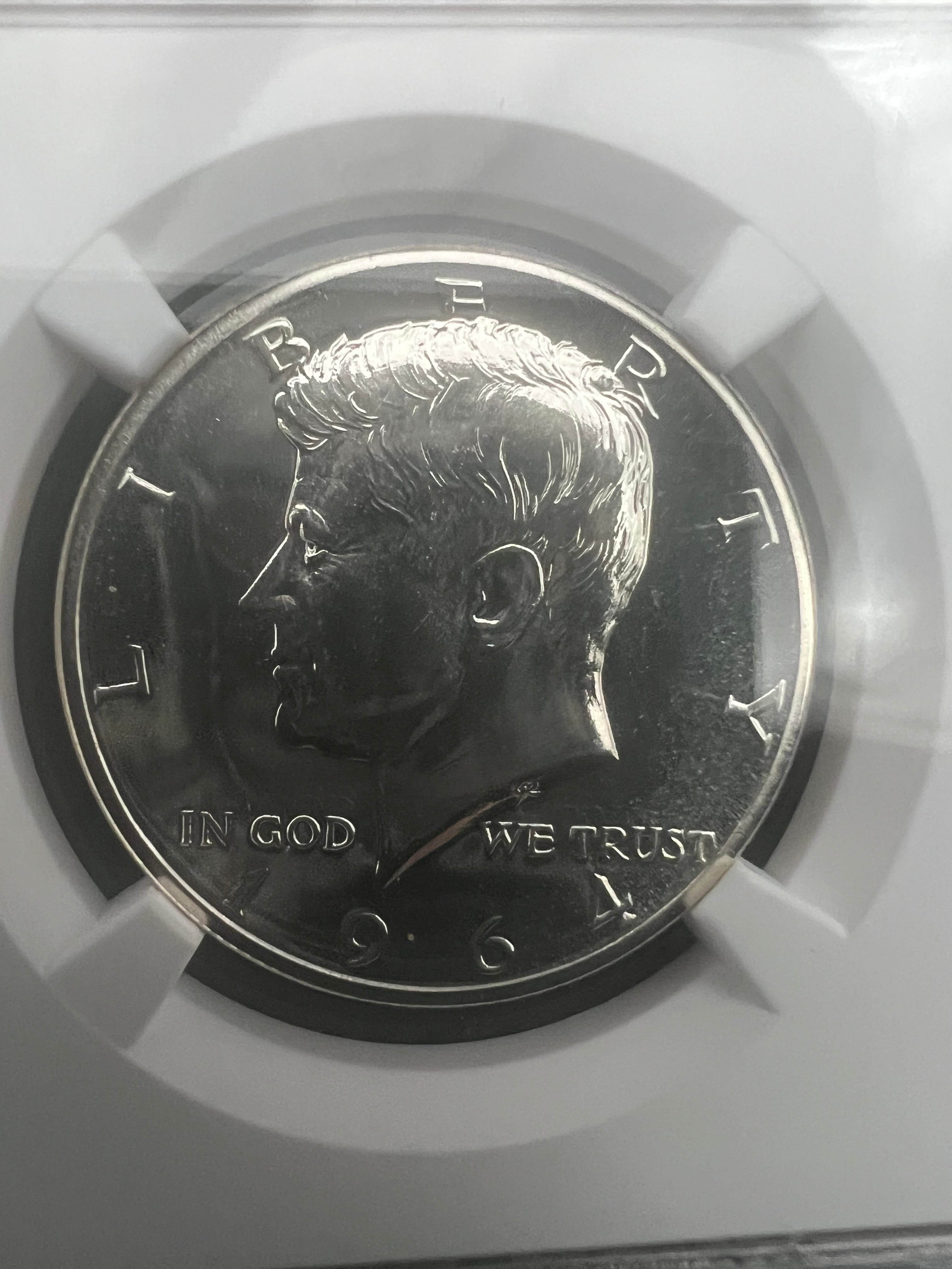 1964 Accent Hair PF67 Kennedy Half Dollar NGC