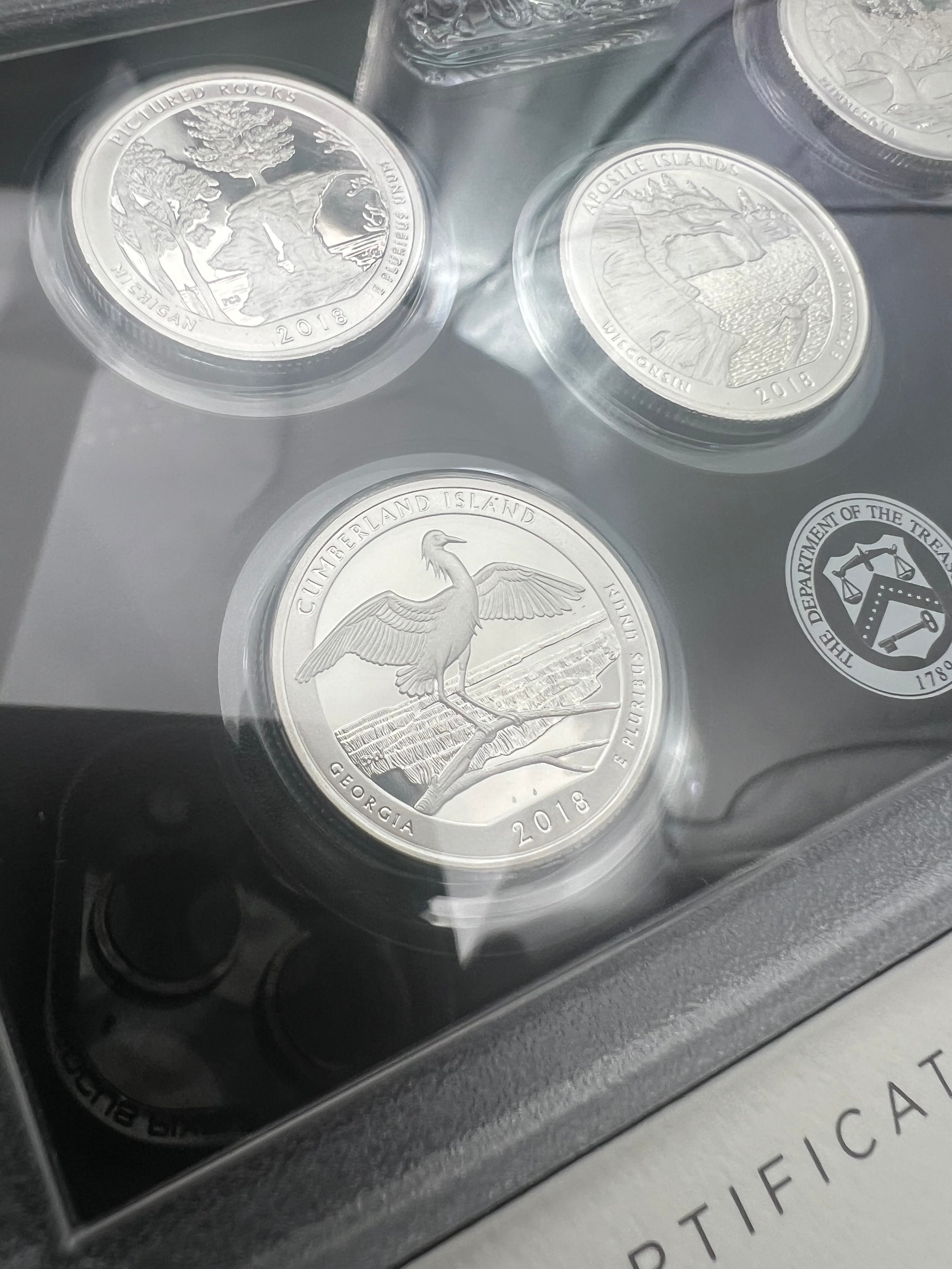 2018 90% Silver US Mint Proof America The Beautiful Silver Quarter Set (2 AVAILABLE)