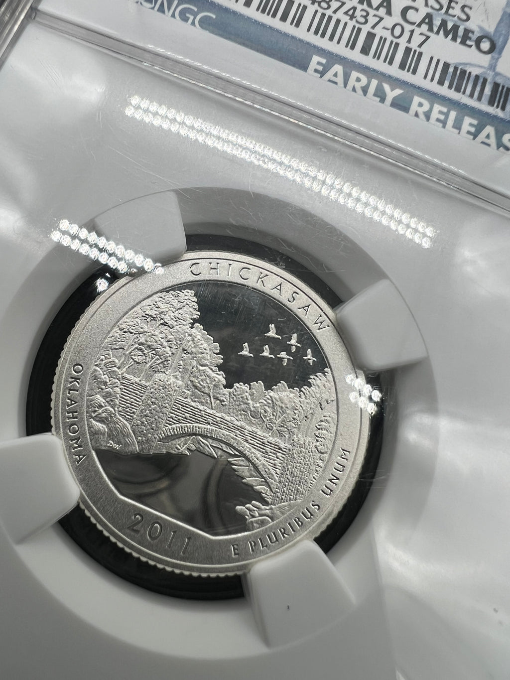 2011-S PF70 Silver Chickasaw Quarter NGC