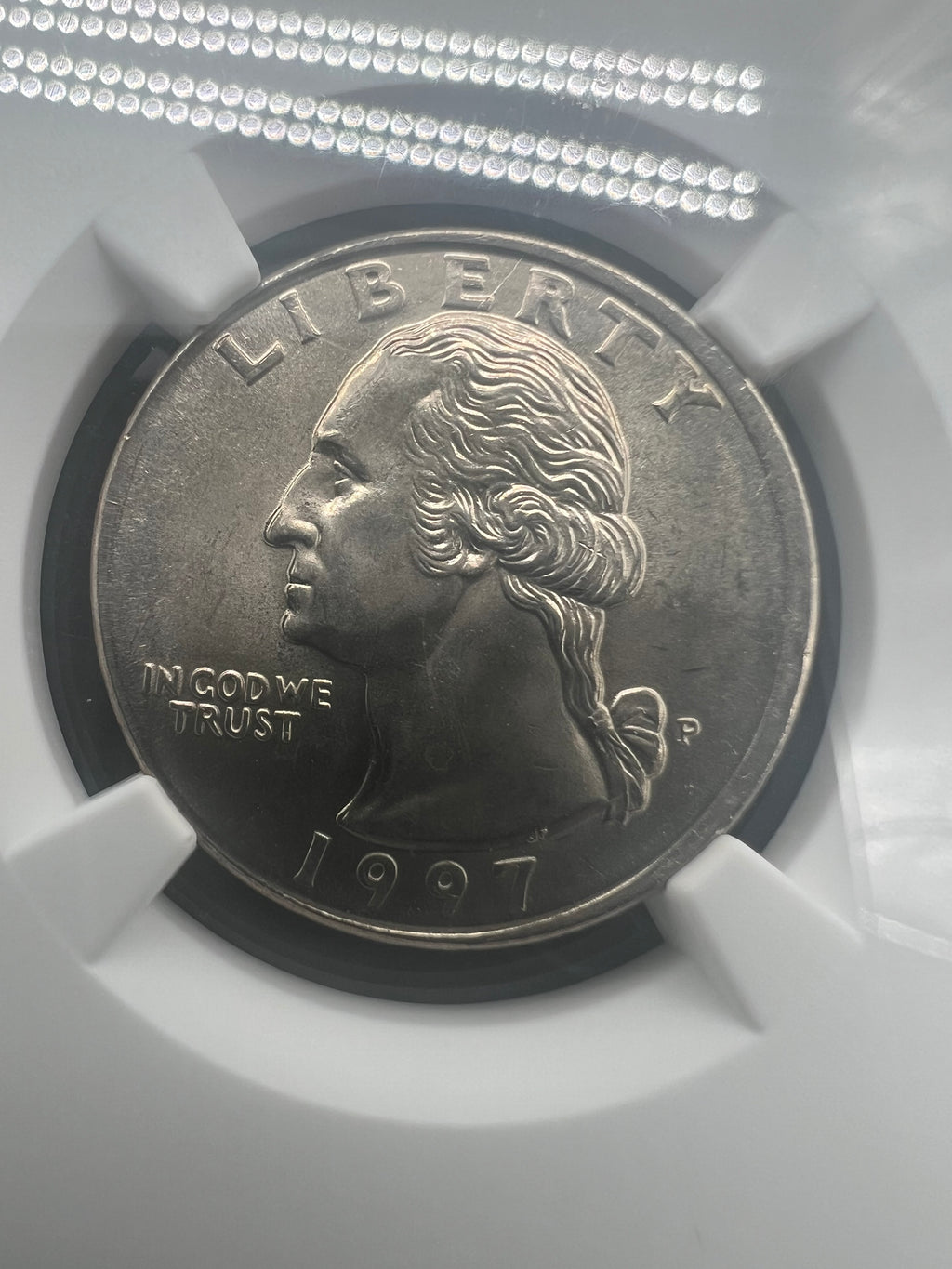 Mint Error 1997 Railroad Rim Washington Quarter NGC North East Error Collection
