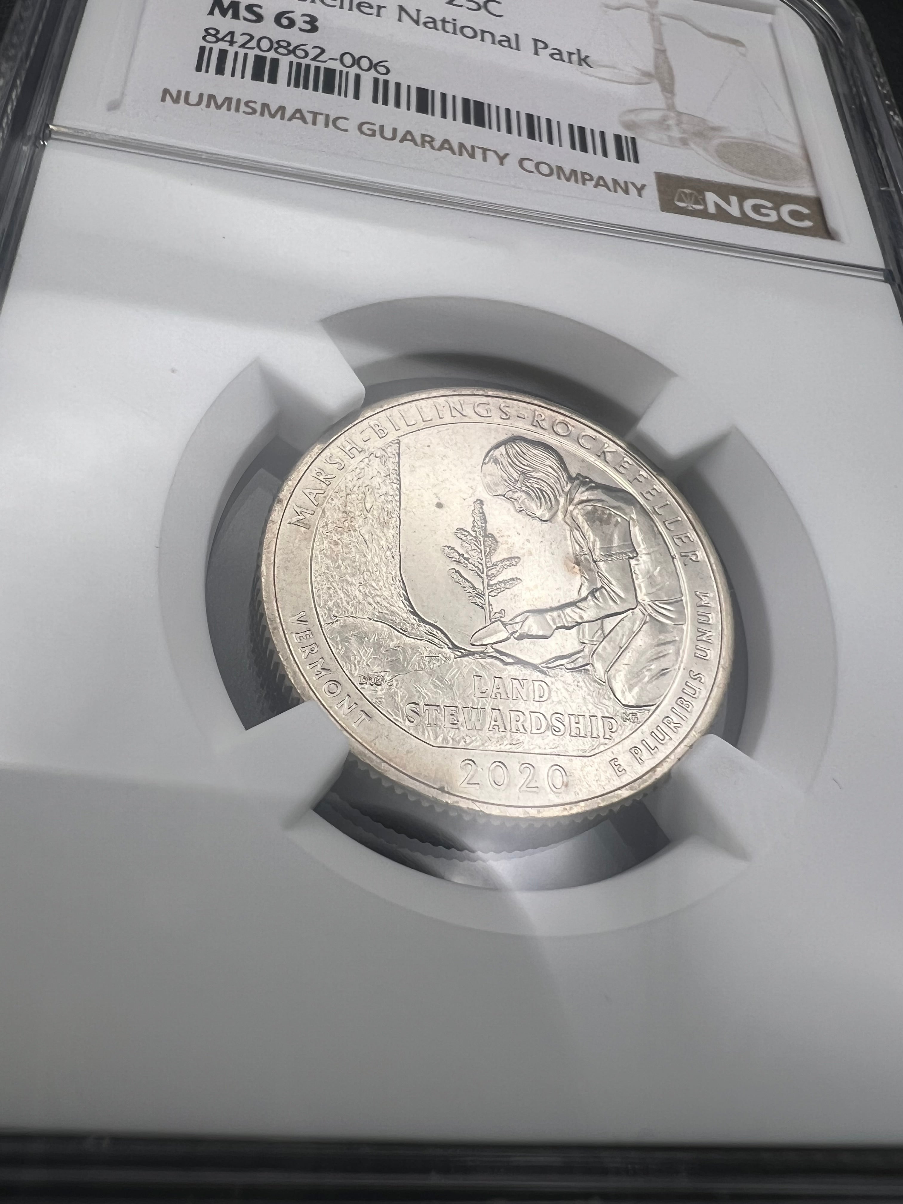 2020-W V75 MS63 Rockefeller National Park West Point Quarter NGC