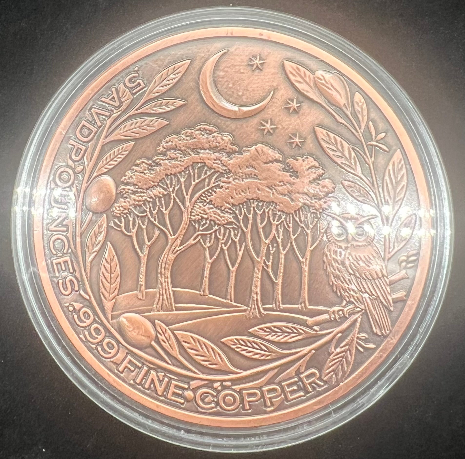 5oz Copper Colorized Owl
