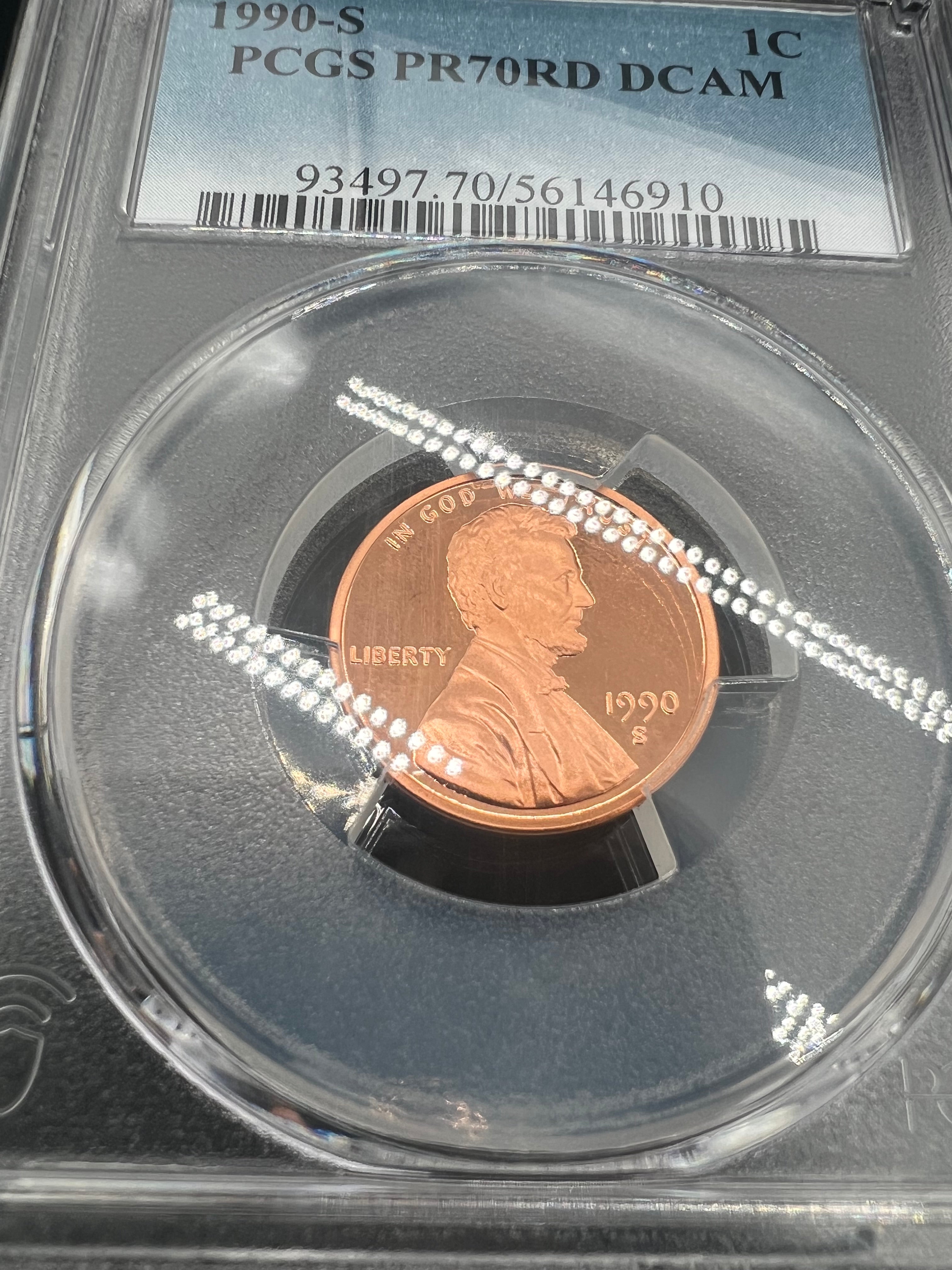 1990-S PR70 DCAM Lincoln Cent PCGS