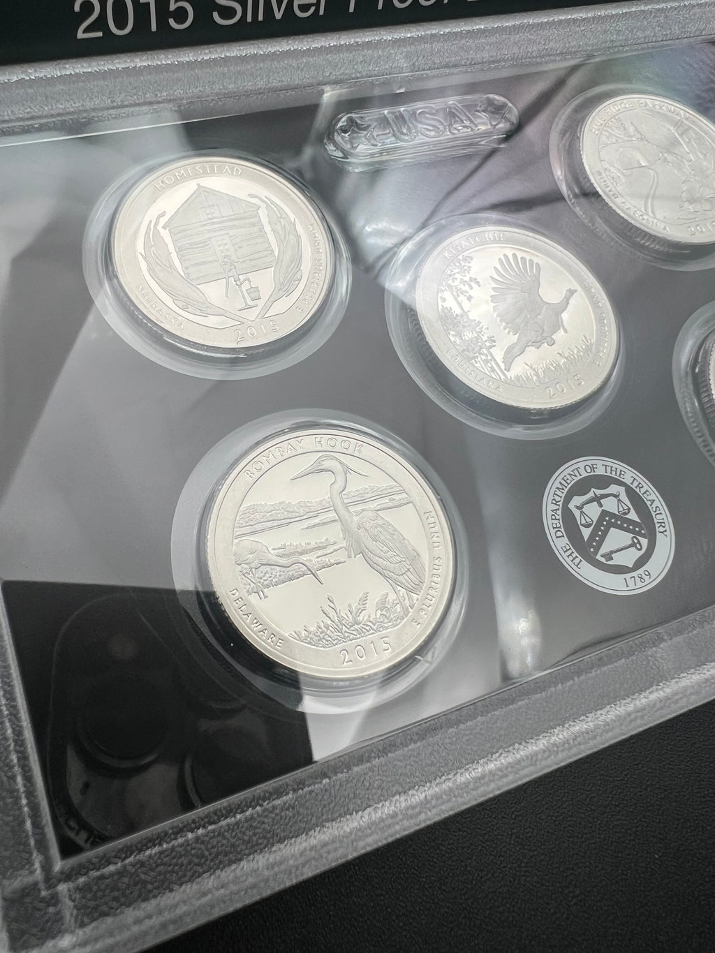 90% Silver 2015 America The Beautiful Proof Silver Quarter Set Third Party Packaging