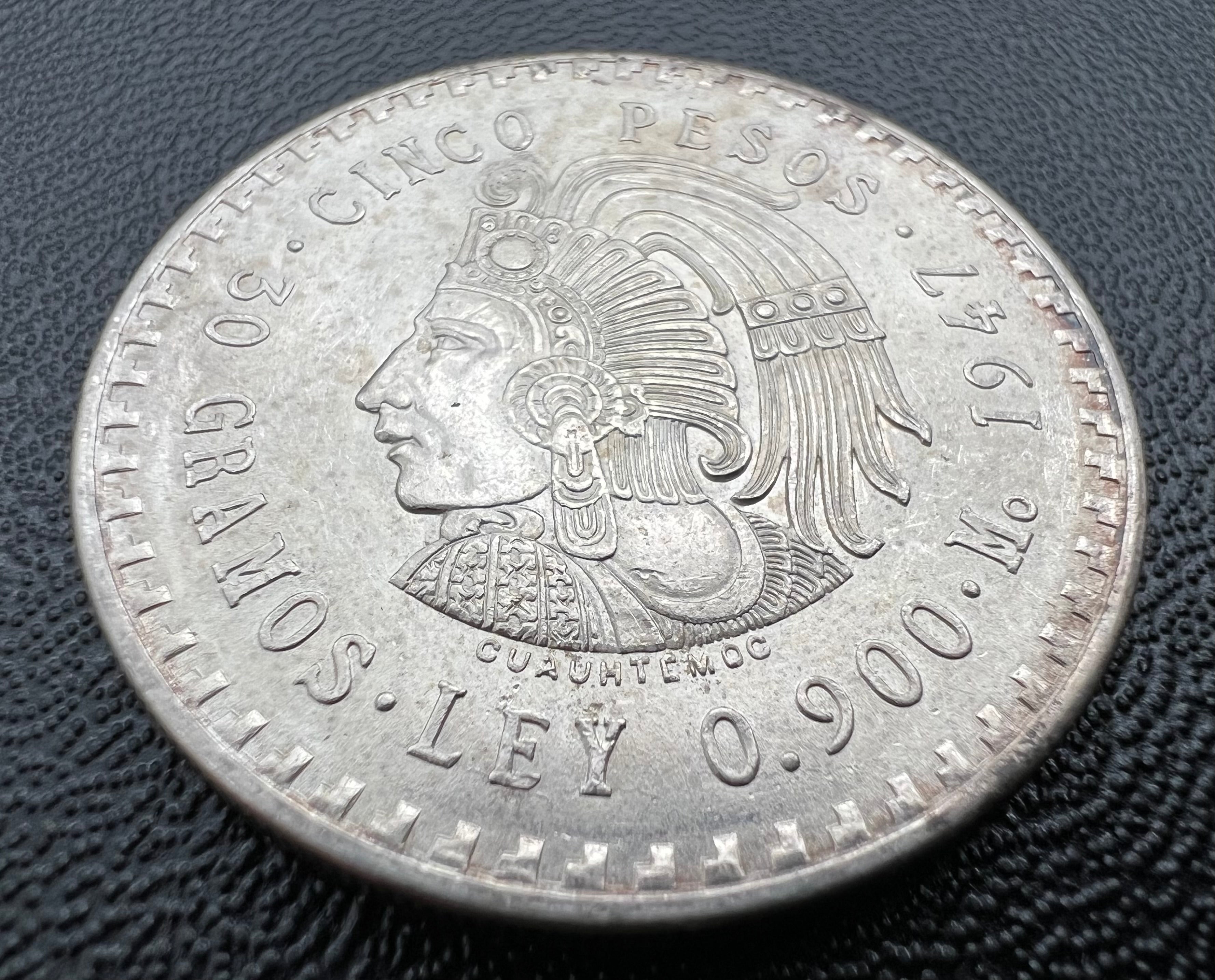 1947 Mexico Cinco Pesos