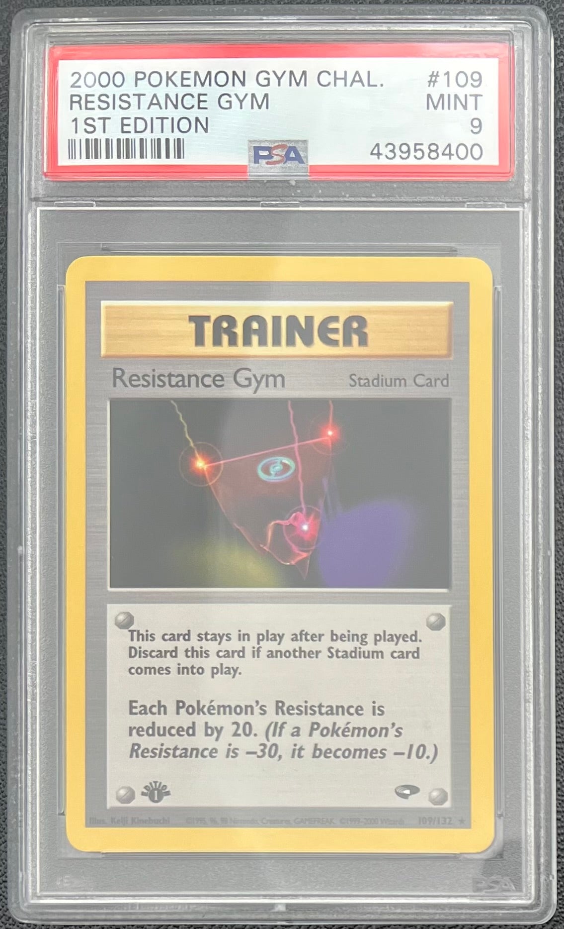 2000 POKEMON GYM CHALLENGE #109 RESISTANCE GYM 1ST EDITION PSA 9