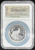 2013 PF70 UCAM Australia Kangaroo High Relief 1oz Silver NGC Thick Slab
