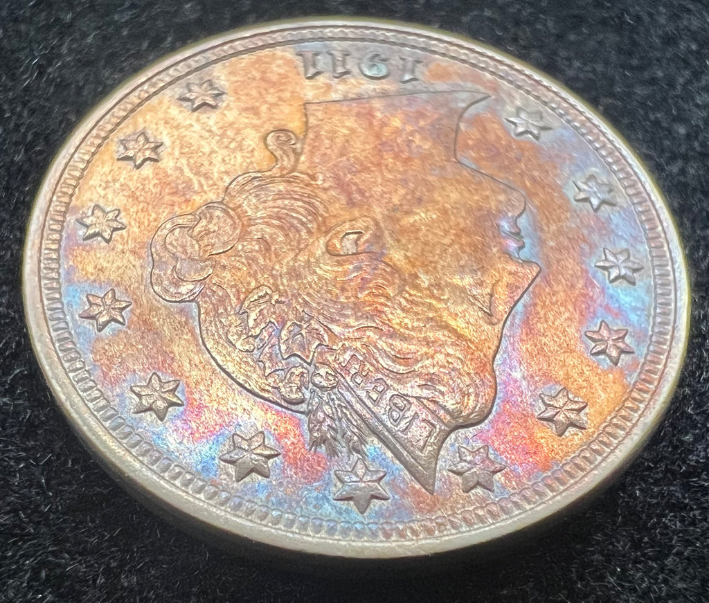 1911 V Nickel Colorful Toning