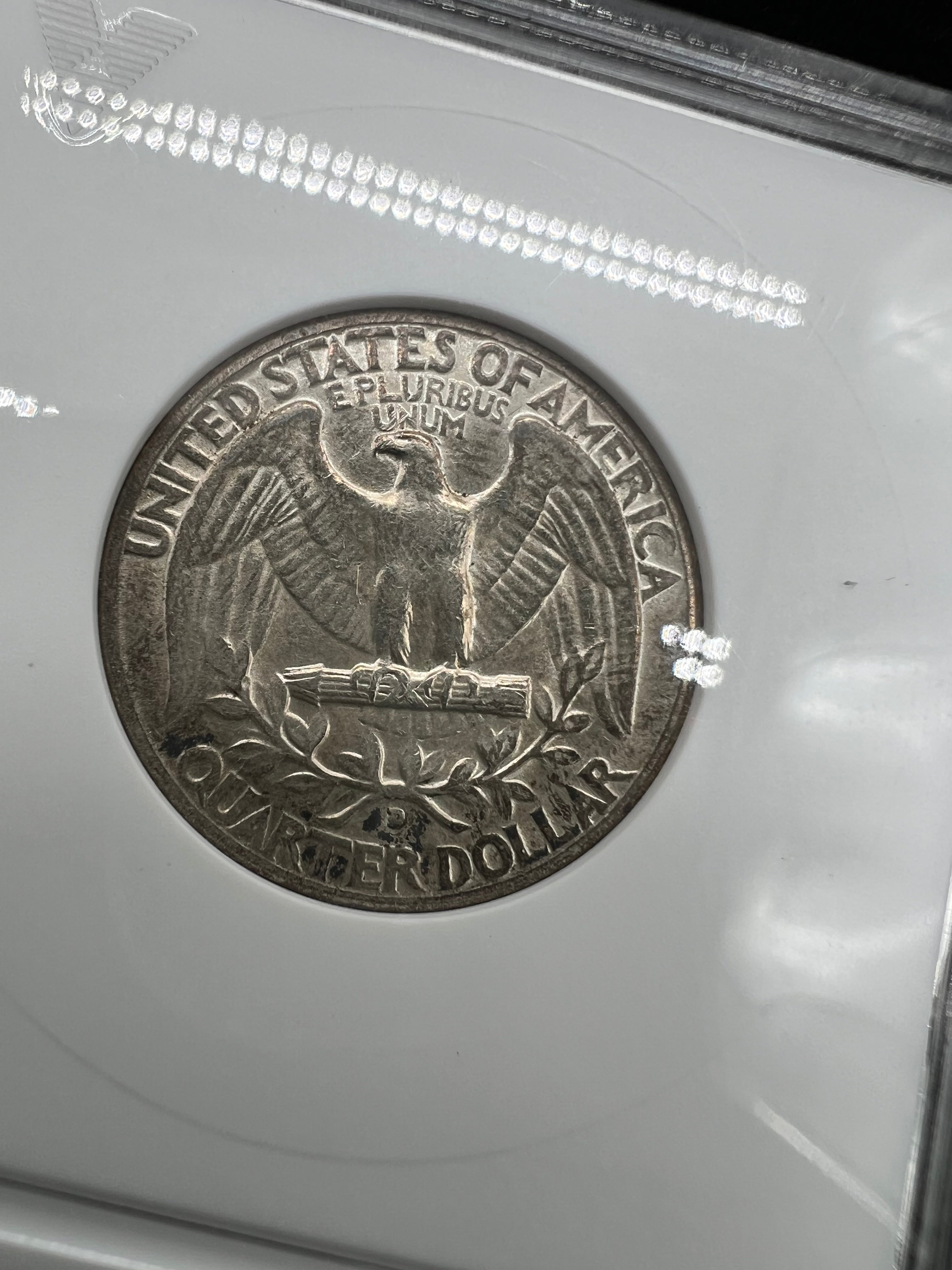 1934-D AU53 Details Washington Quarter ANACS Soapbox