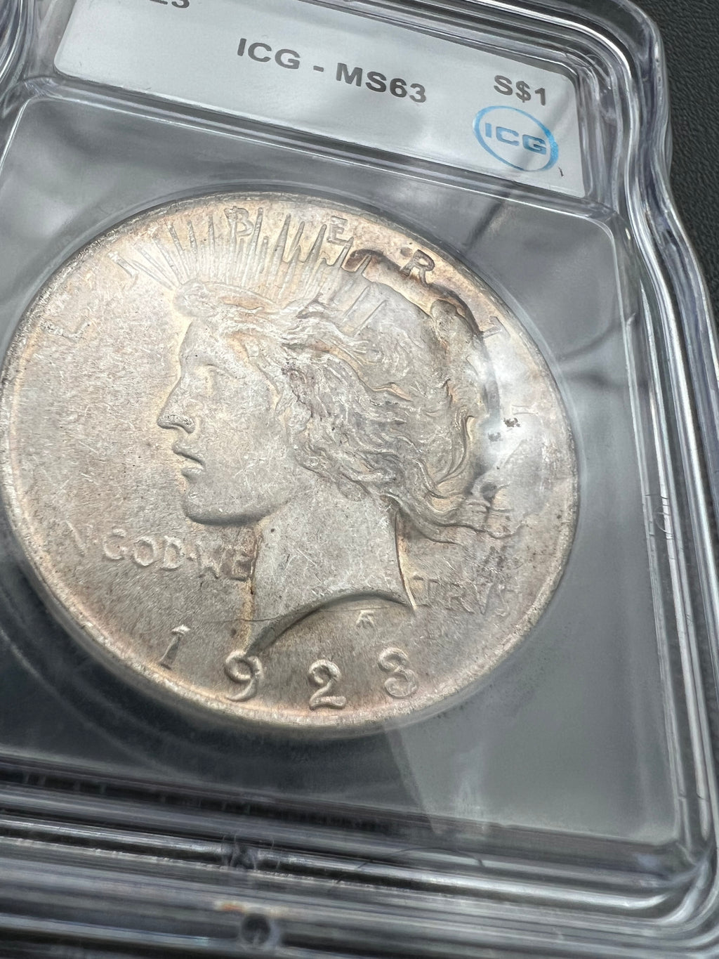 1923 MS63 Peace Dollar ICG