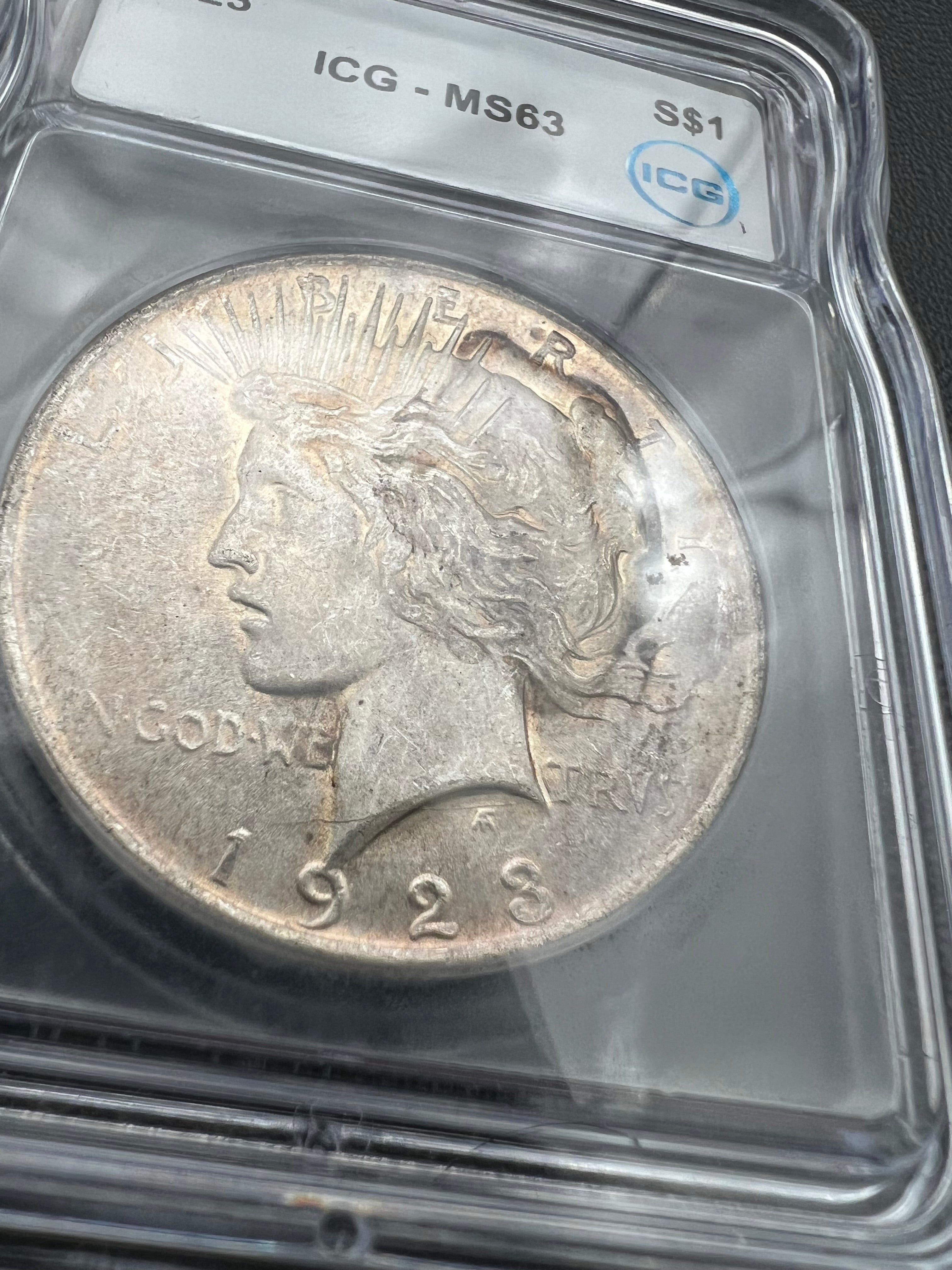 1923 MS63 Peace Dollar ICG