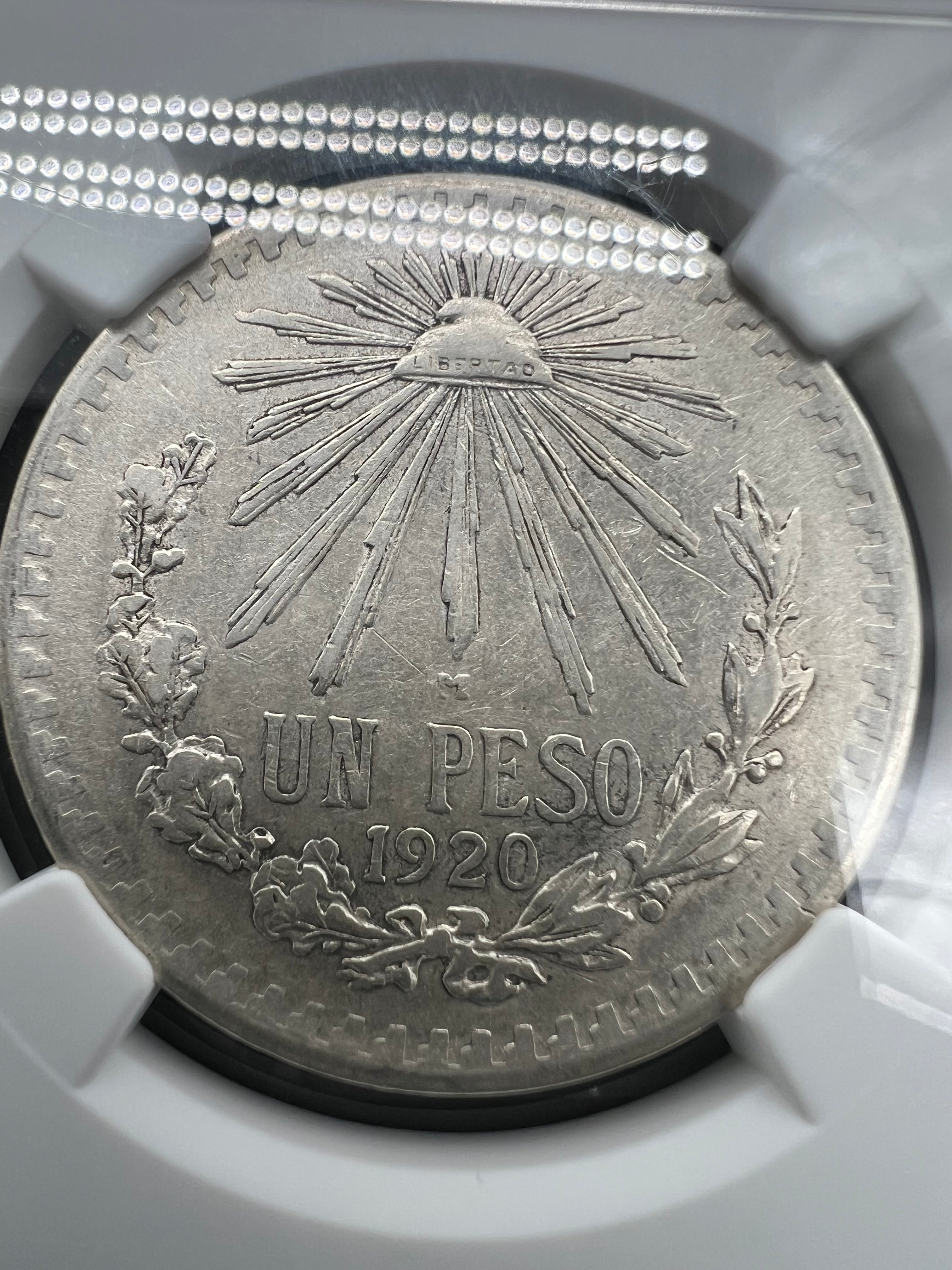 1920-M XF45 Mexico Un Peso NGC