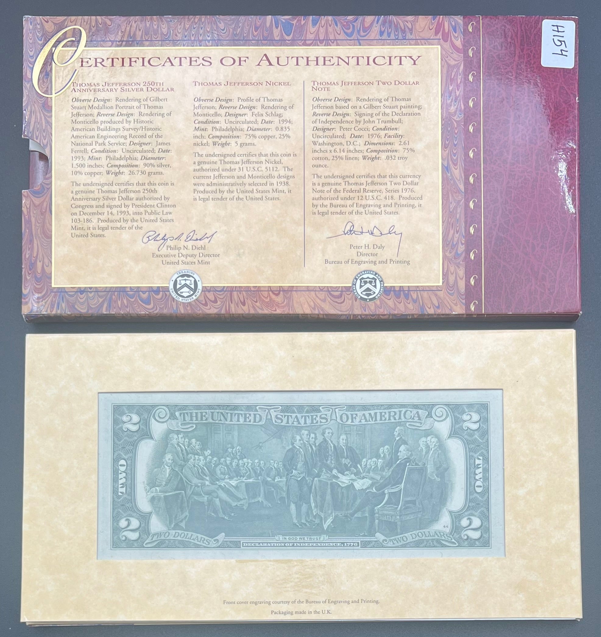 The Thomas Jefferson Coinage And Currency Set 90% Silver Dollar - Beautiful Toner Nickel