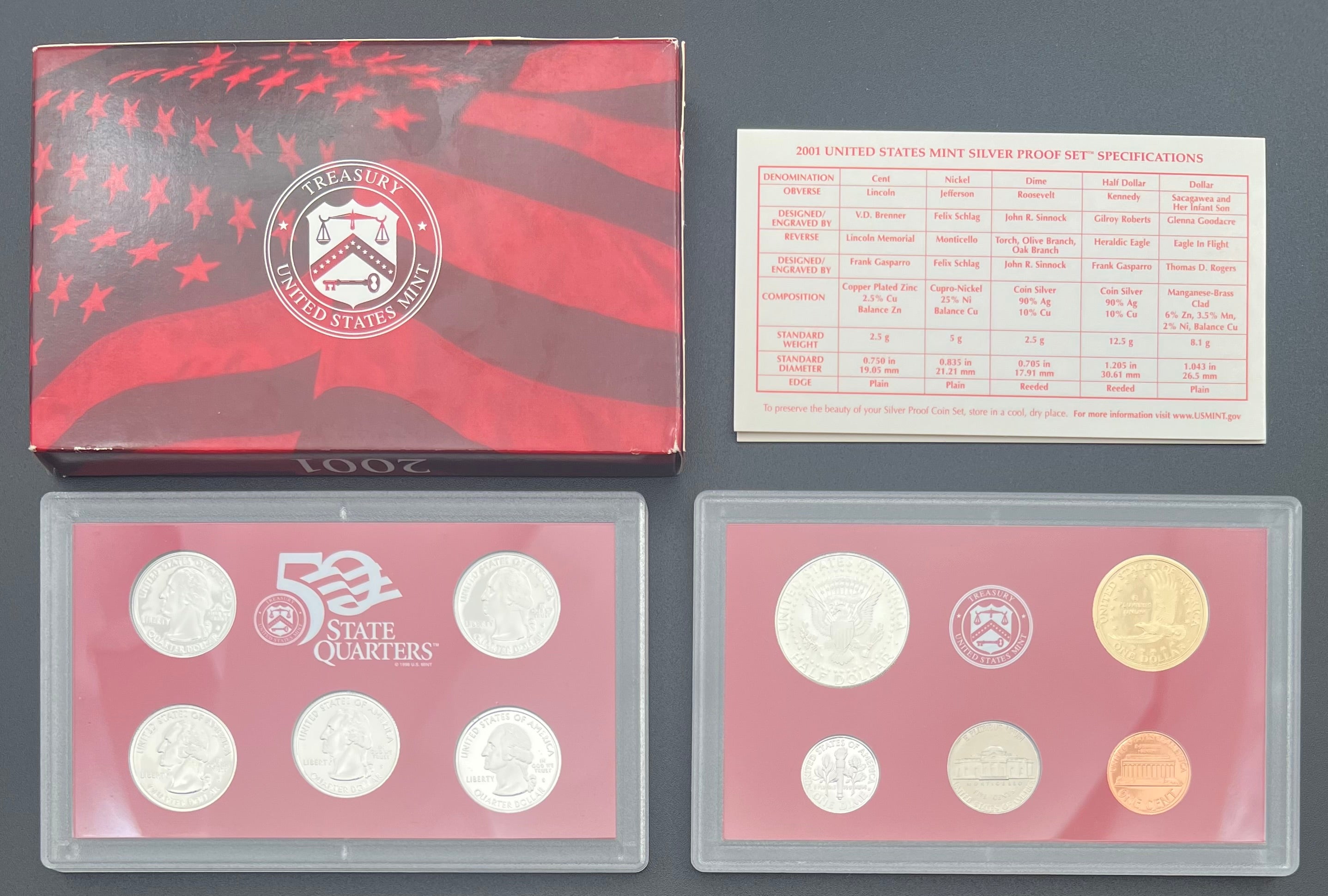 2001-S 90% Silver US Mint Silver Proof Set