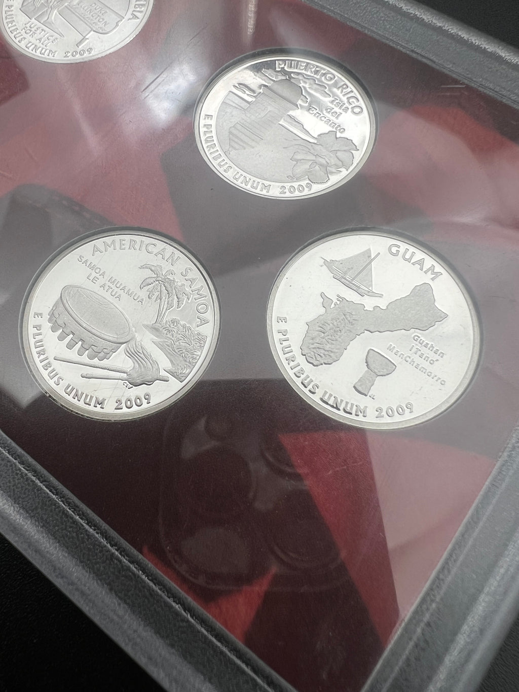 90% Silver 2009 District Of Columbia & US Territories Proof Silver Quarters Set WINDOW ONLY NO BOX/COA