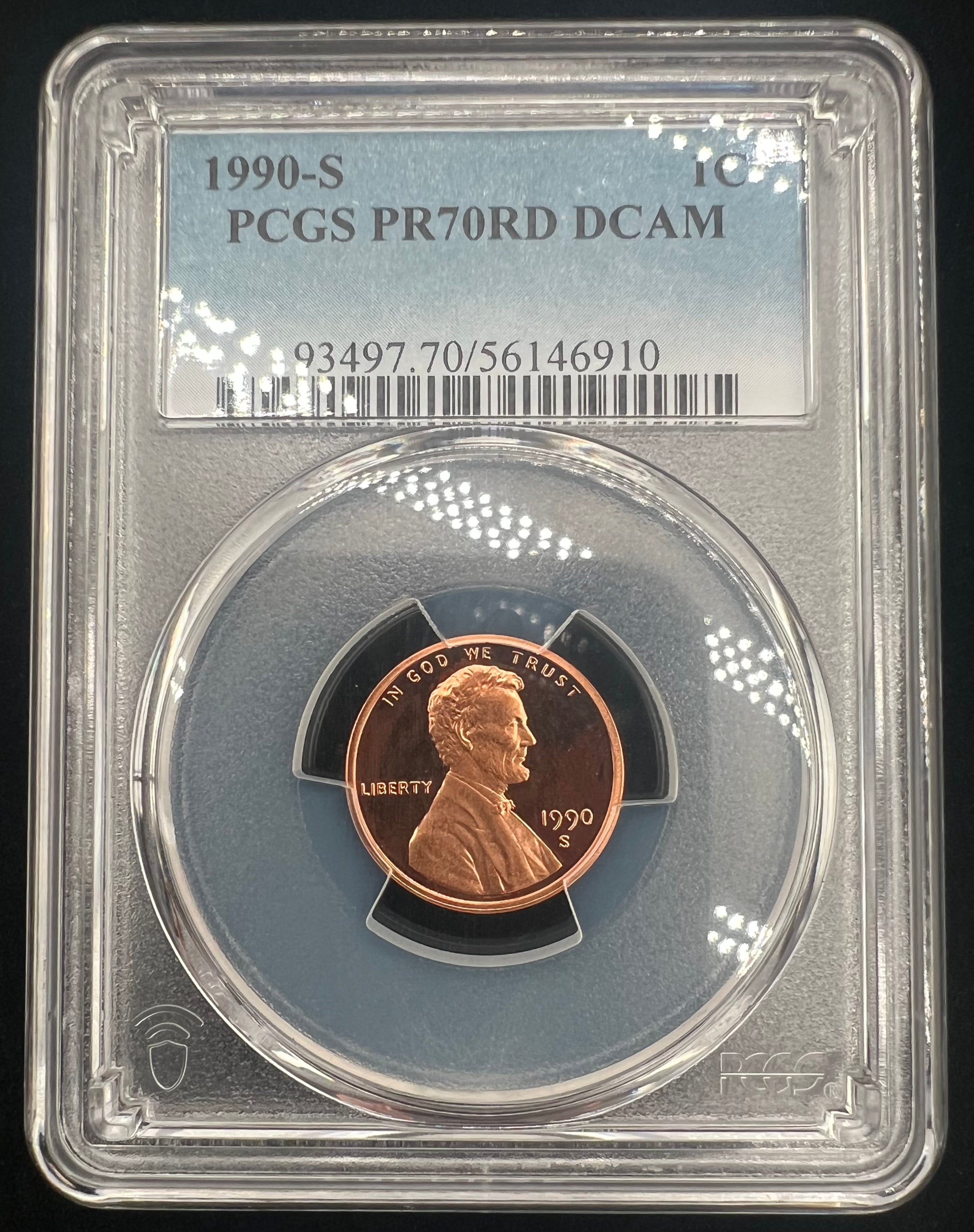 1990-S PR70 DCAM Lincoln Cent PCGS