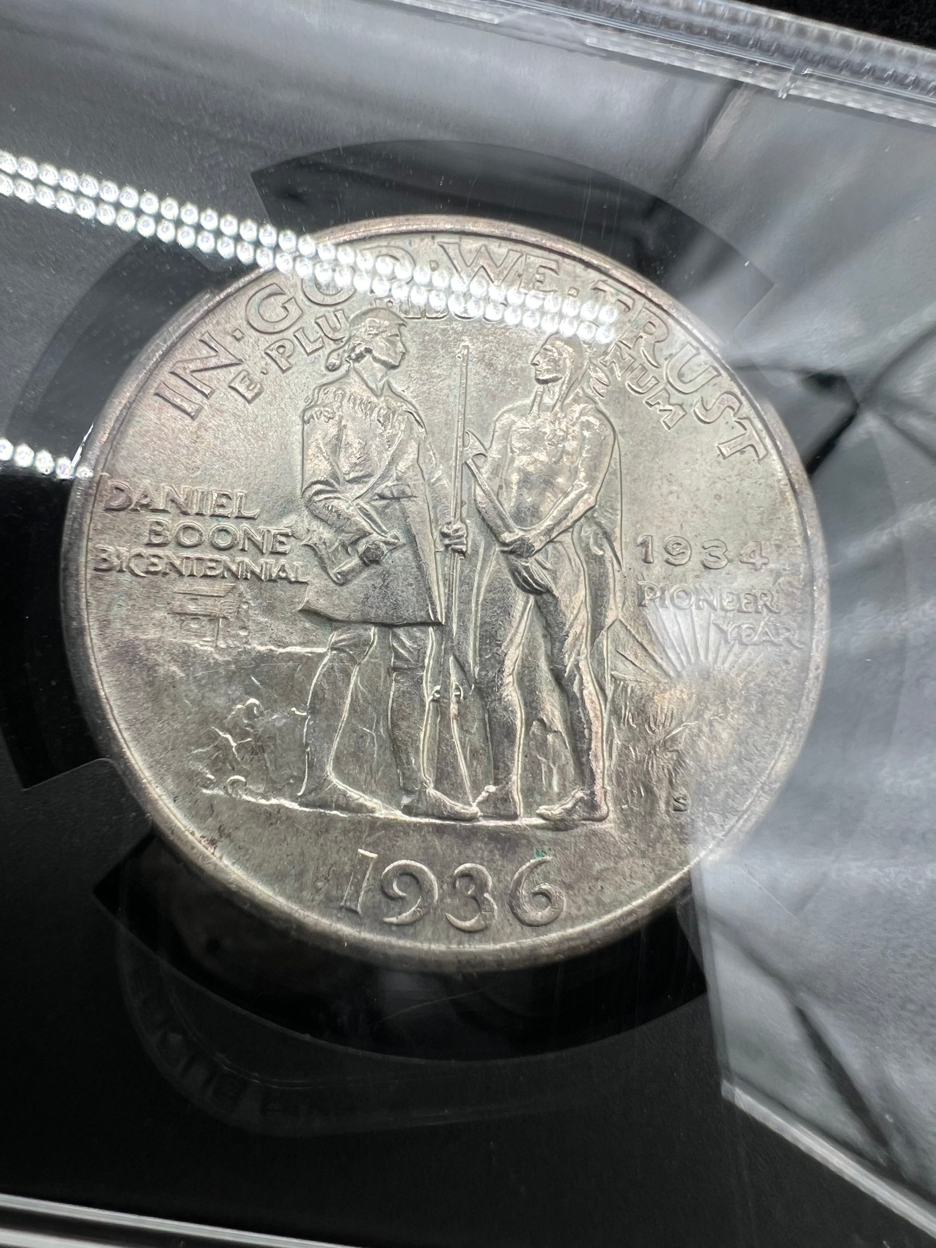 1936-S MS66 Boone Commemorative Half Dollar NGC Black Core