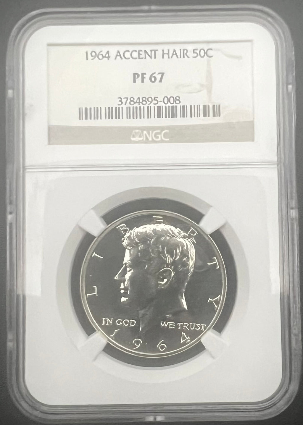 1964 Accent Hair PF67 Kennedy Half Dollar NGC