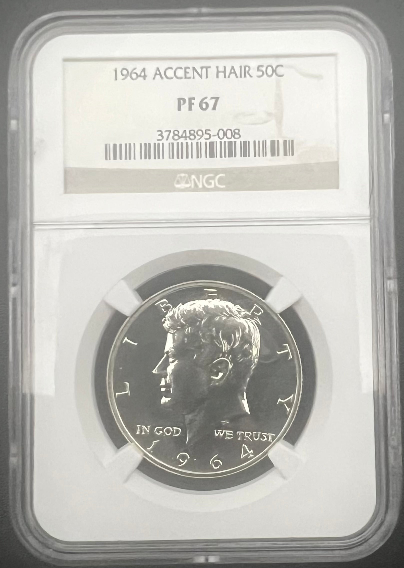 1964 Accent Hair PF67 Kennedy Half Dollar NGC